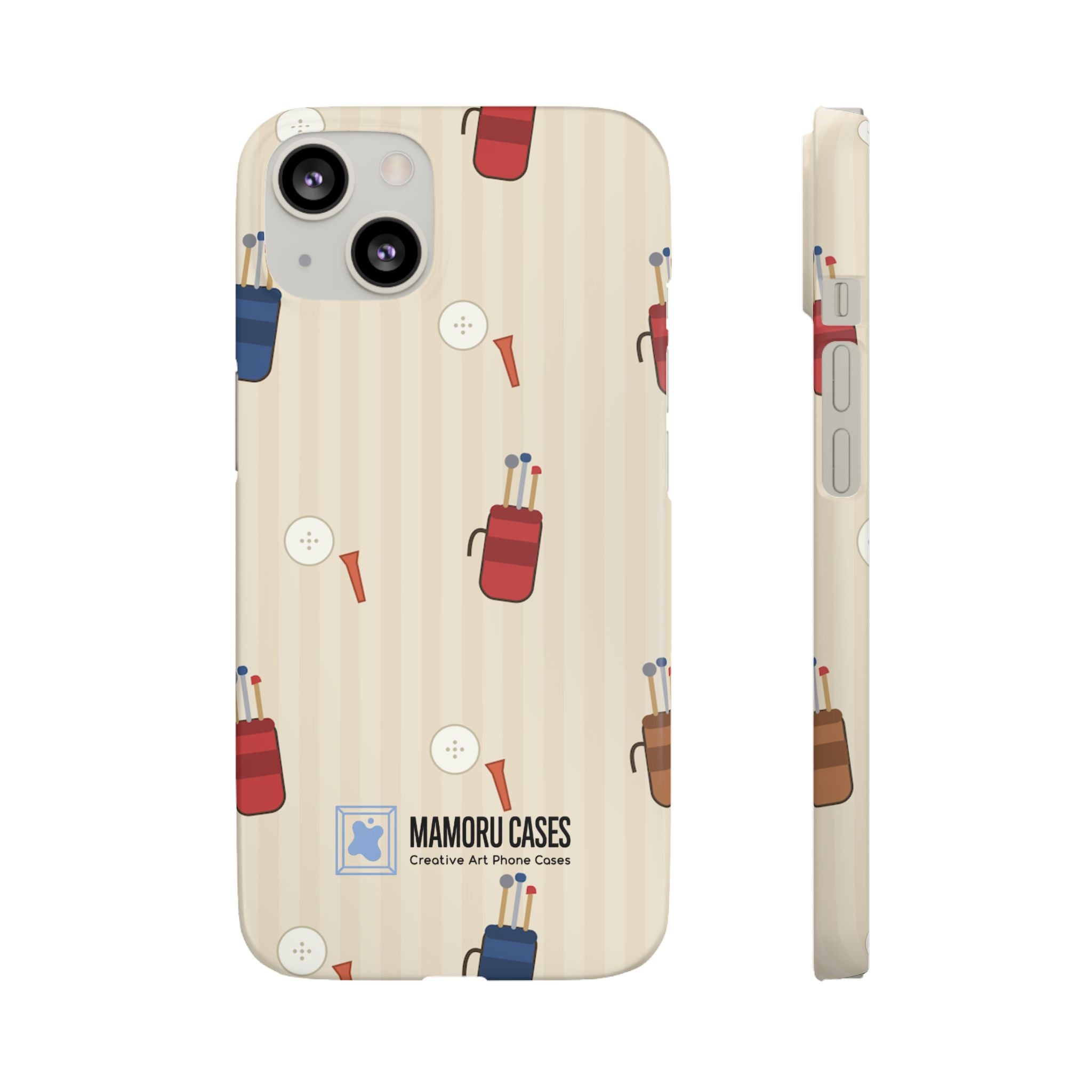 Golf Pattern Phone Case — Retro Golf Bag & Tee iPhone Case