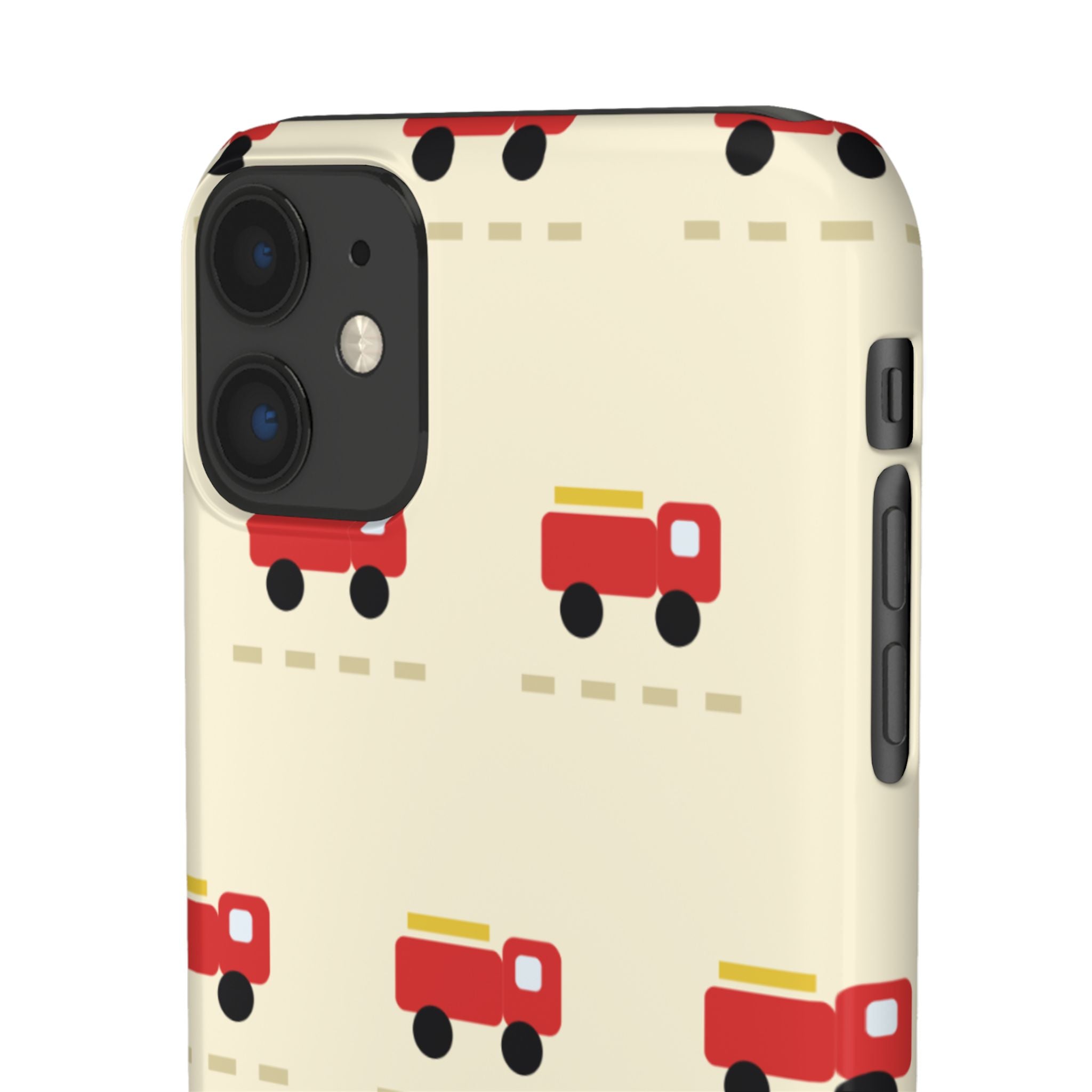 Fire Truck Pattern Phone Case — Cute Retro Kids iPhone Cover
