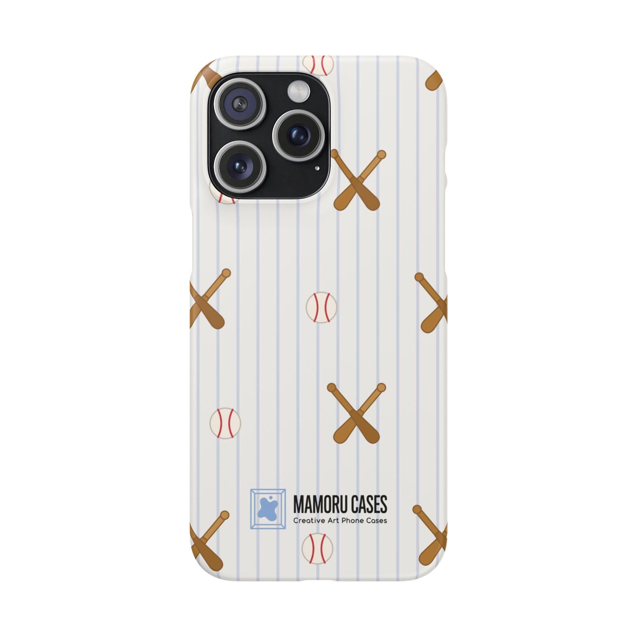 Baseball Pattern Phone Case — Bat & Ball Snap Case