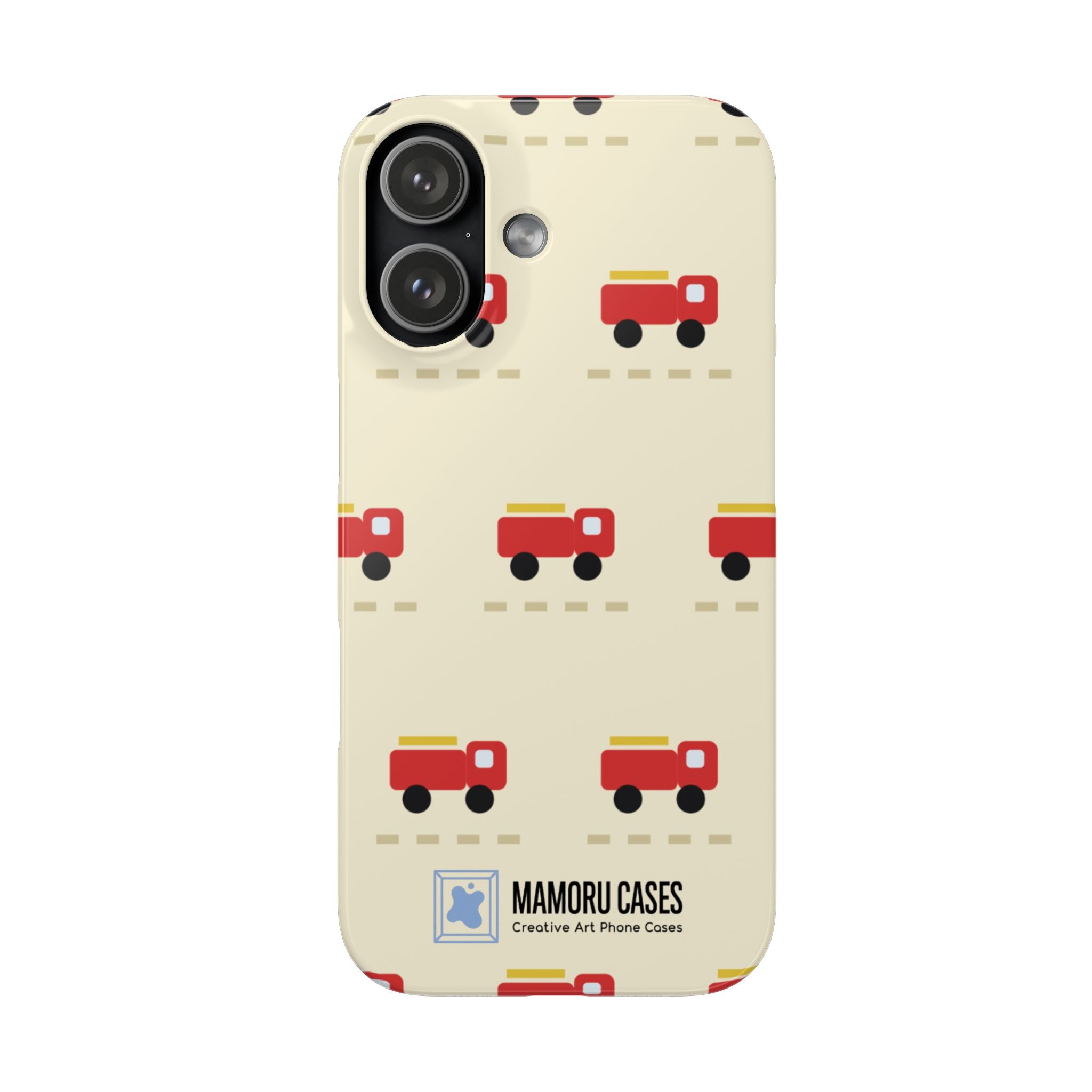 Fire Truck Pattern Phone Case — Cute Retro Kids iPhone Cover