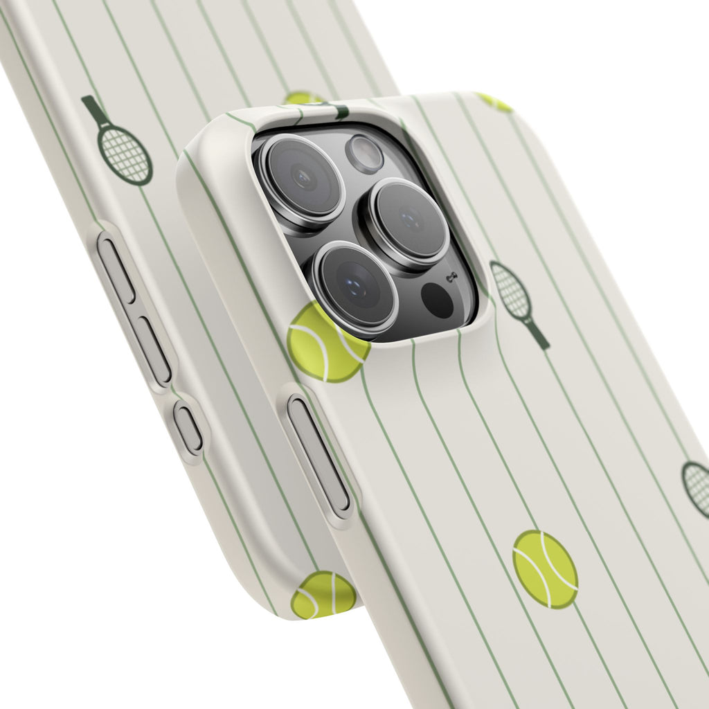 Tennis Pattern Phone Case — Rackets & Tennis Balls Protective Snap Case