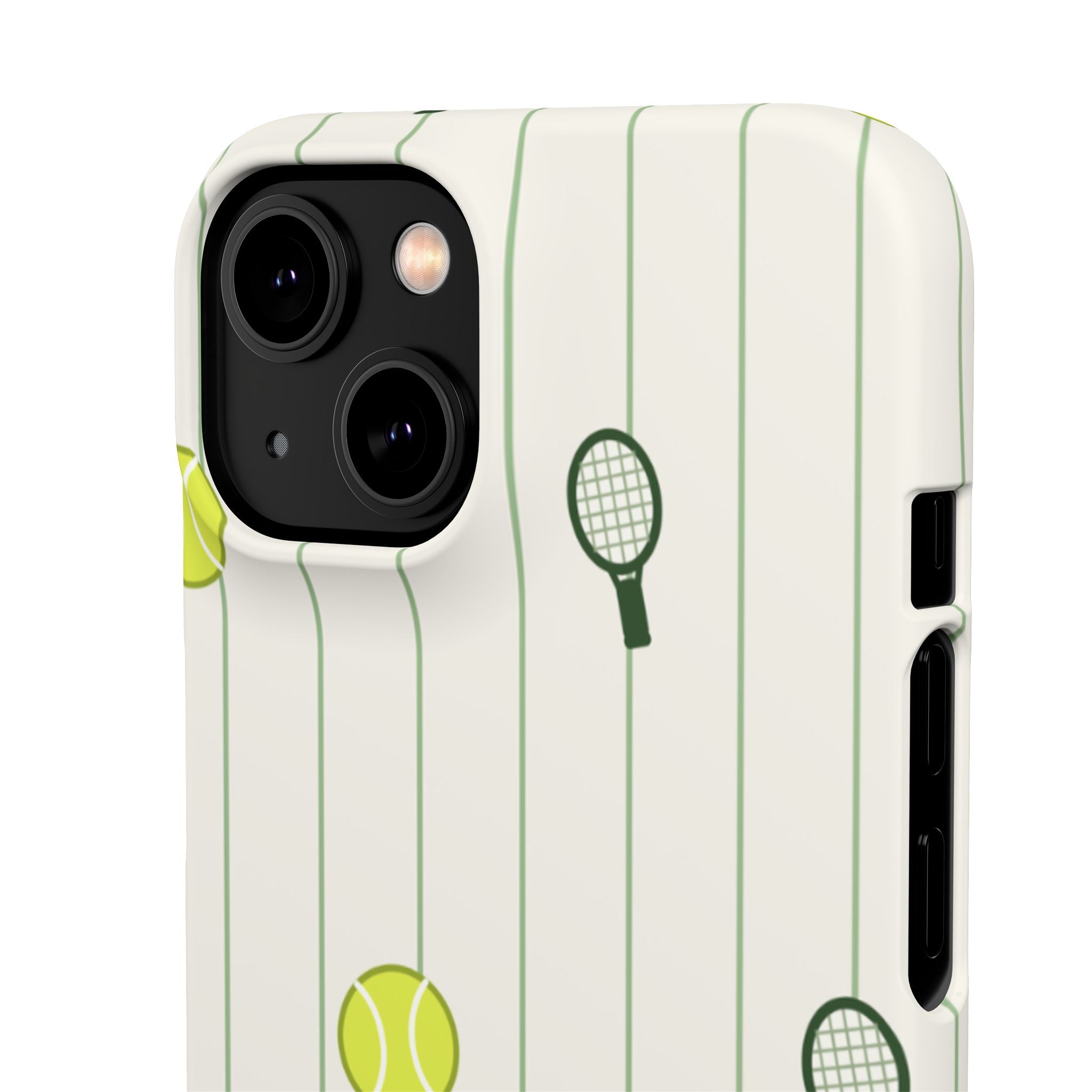 Tennis Pattern Phone Case — Rackets & Tennis Balls Protective Snap Case