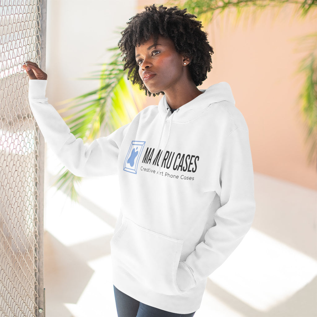 Three-Panel Fleece Hoodie — Minimal Logo Comfort Hooded Sweatshirt