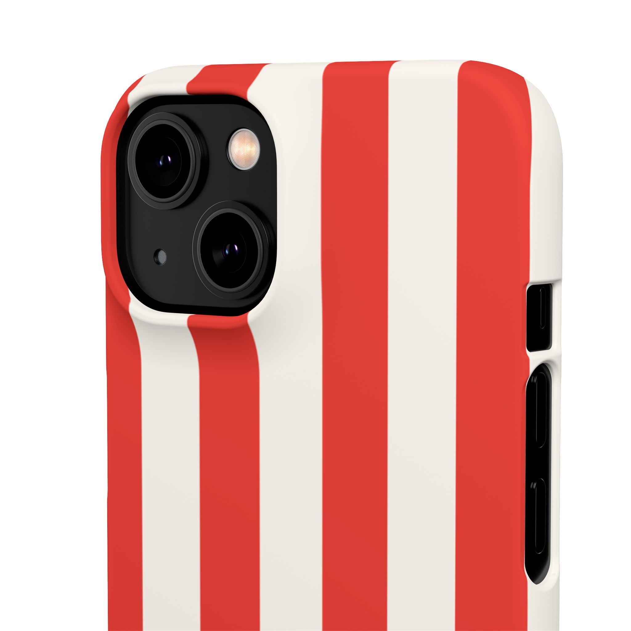 Red & White Striped Phone Case — Bold Nautical-Inspired Snap Cover
