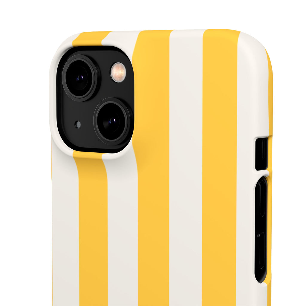 Yellow Stripe Phone Case — Bright Vertical Striped Snap Case