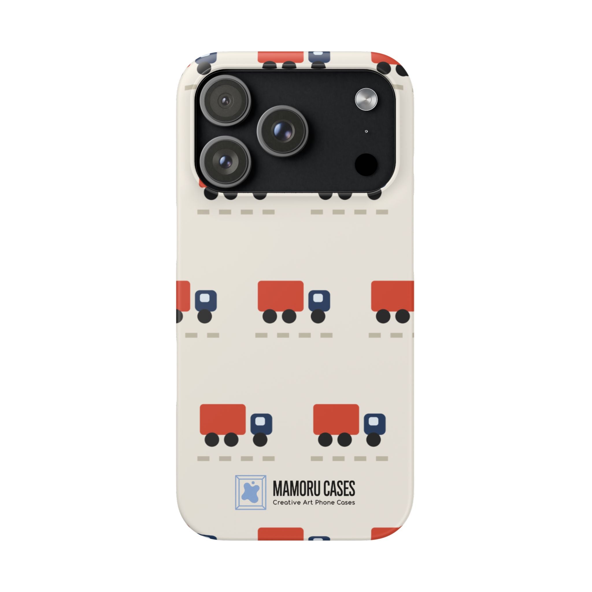 Truck Pattern Phone Case — Cute Red & Blue Delivery Truck iPhone Cover