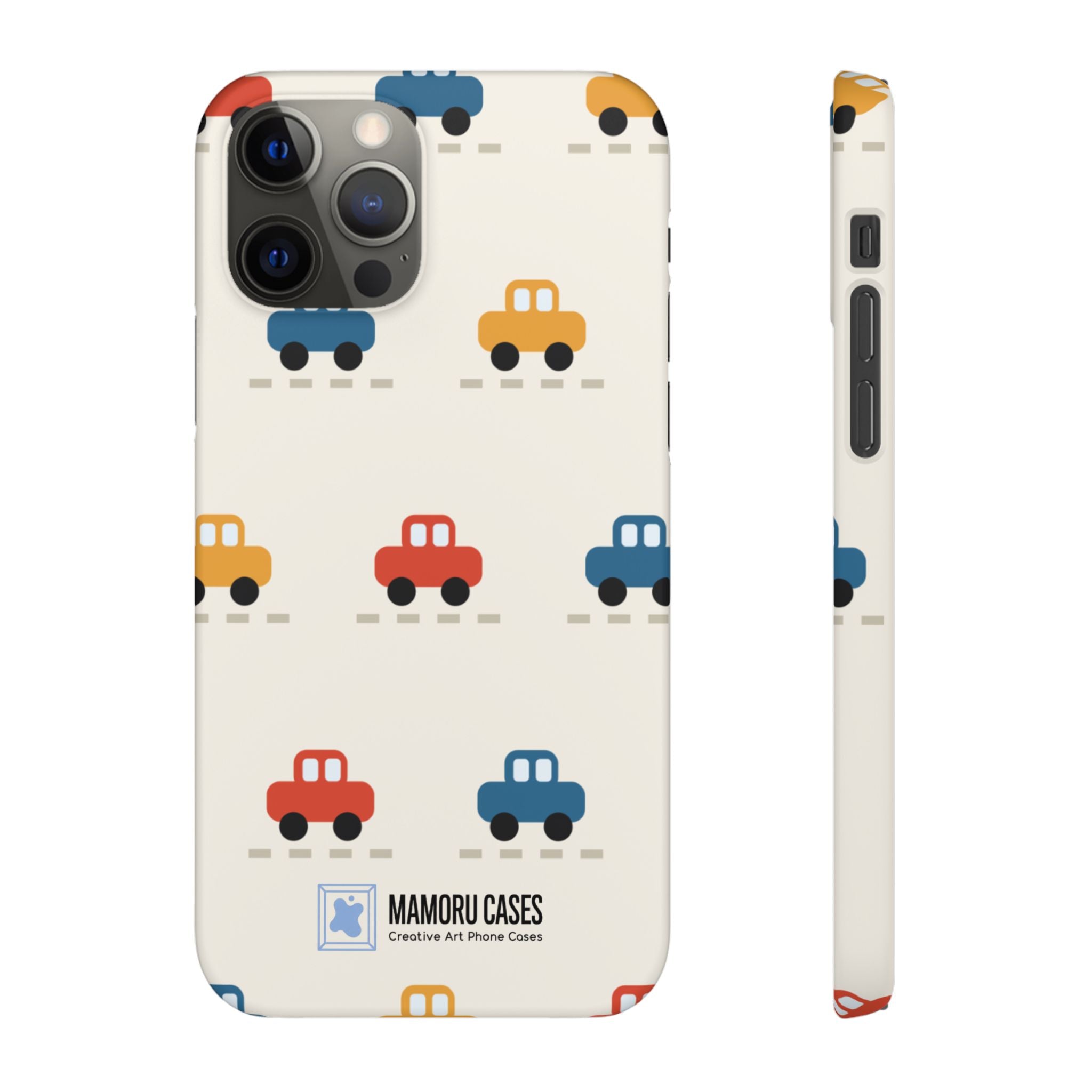 Cute Retro Toy Car Phone Case — Colorful Kids Pattern Snap Case