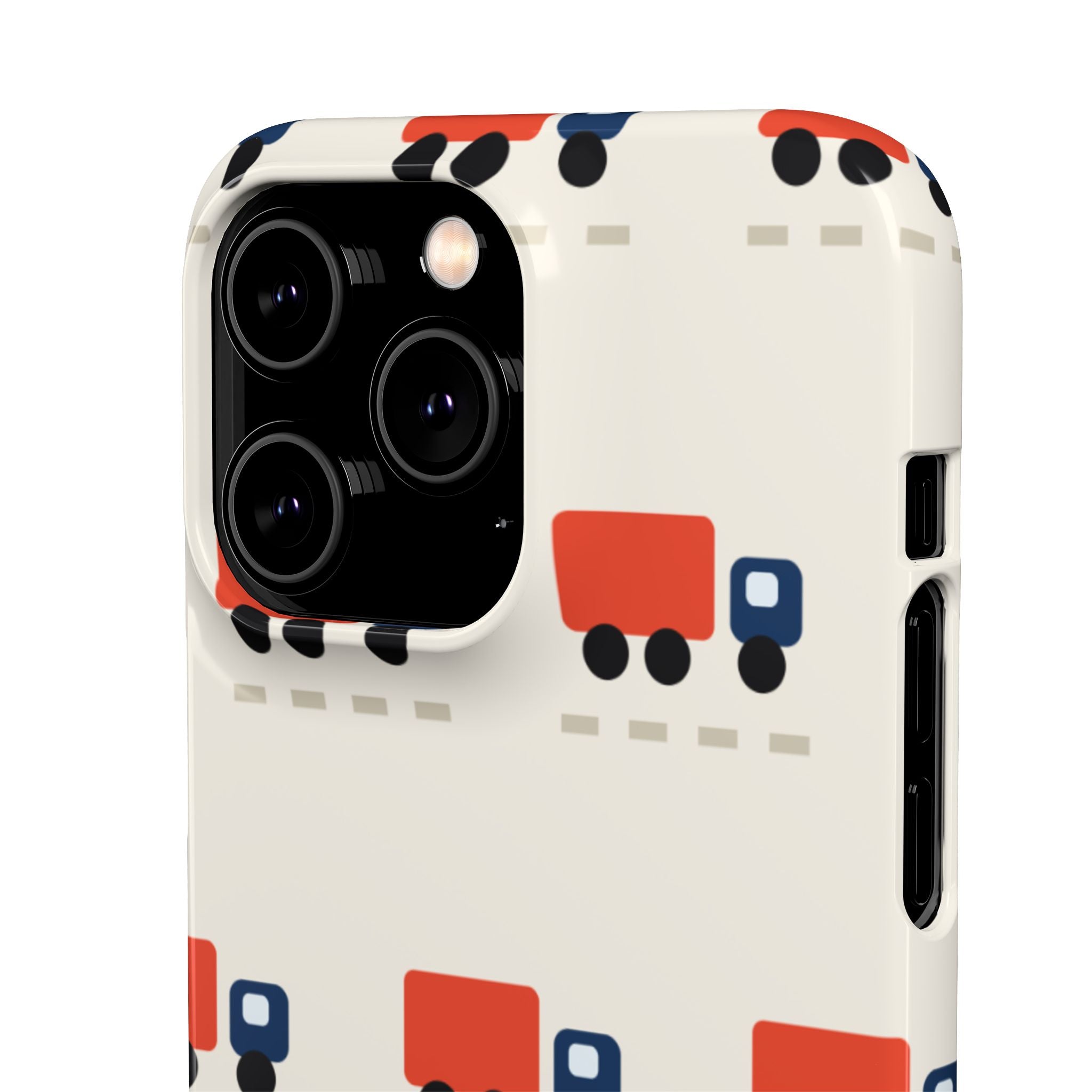 Truck Pattern Phone Case — Cute Red & Blue Delivery Truck iPhone Cover