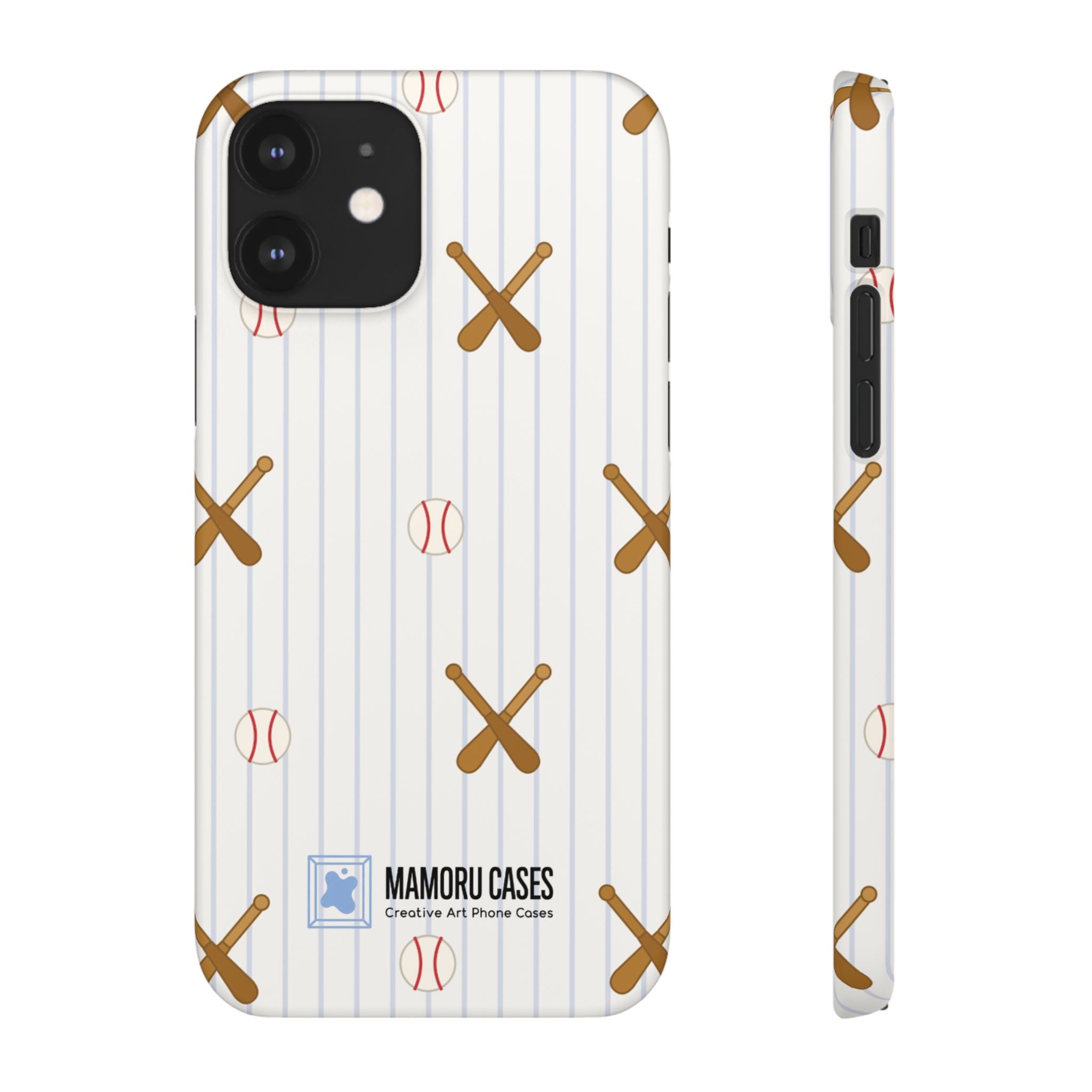 Baseball Pattern Phone Case — Bat & Ball Snap Case
