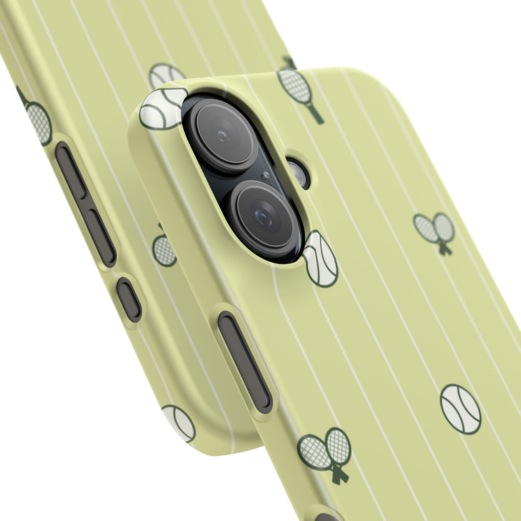 Tennis Pattern Phone Case — Yellow Racket & Ball Snap Case