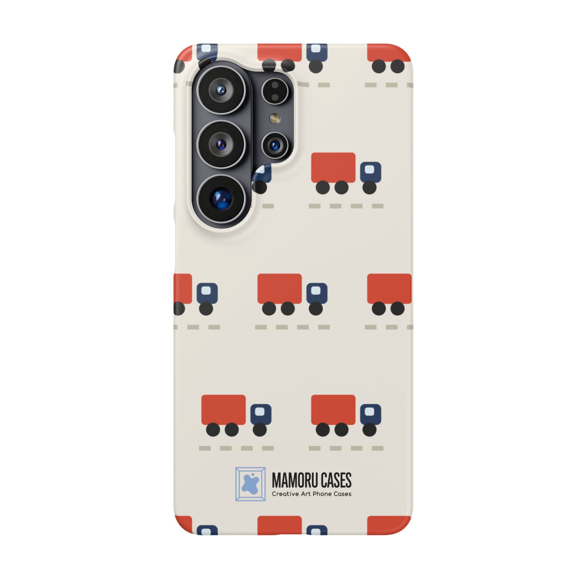 Truck Pattern Phone Case — Cute Red & Blue Delivery Truck iPhone Cover