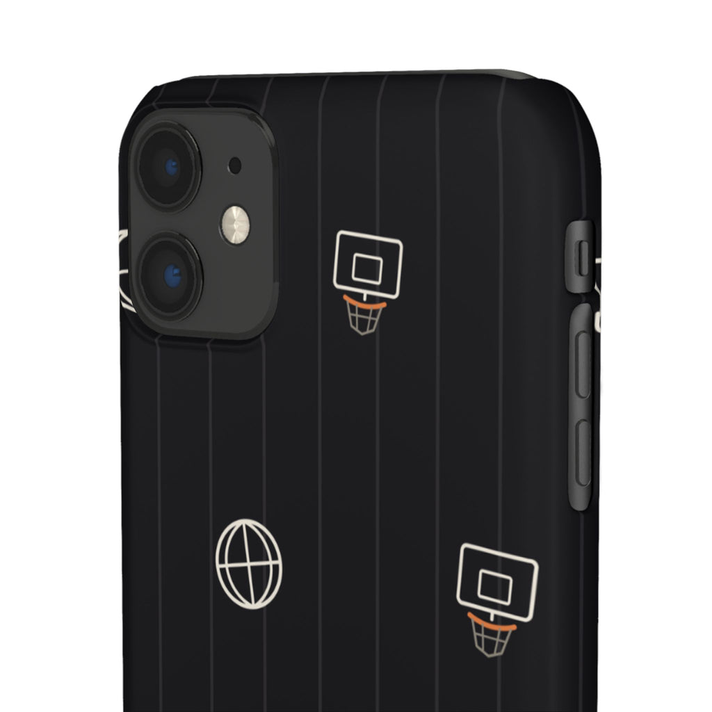 Snap Case — Black Minimalist Basketball & Street Icons Phone Case