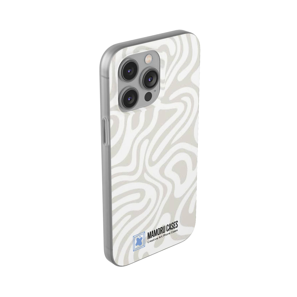 Abstract Neutral Swirl Phone Case — Flexible Protective Cover