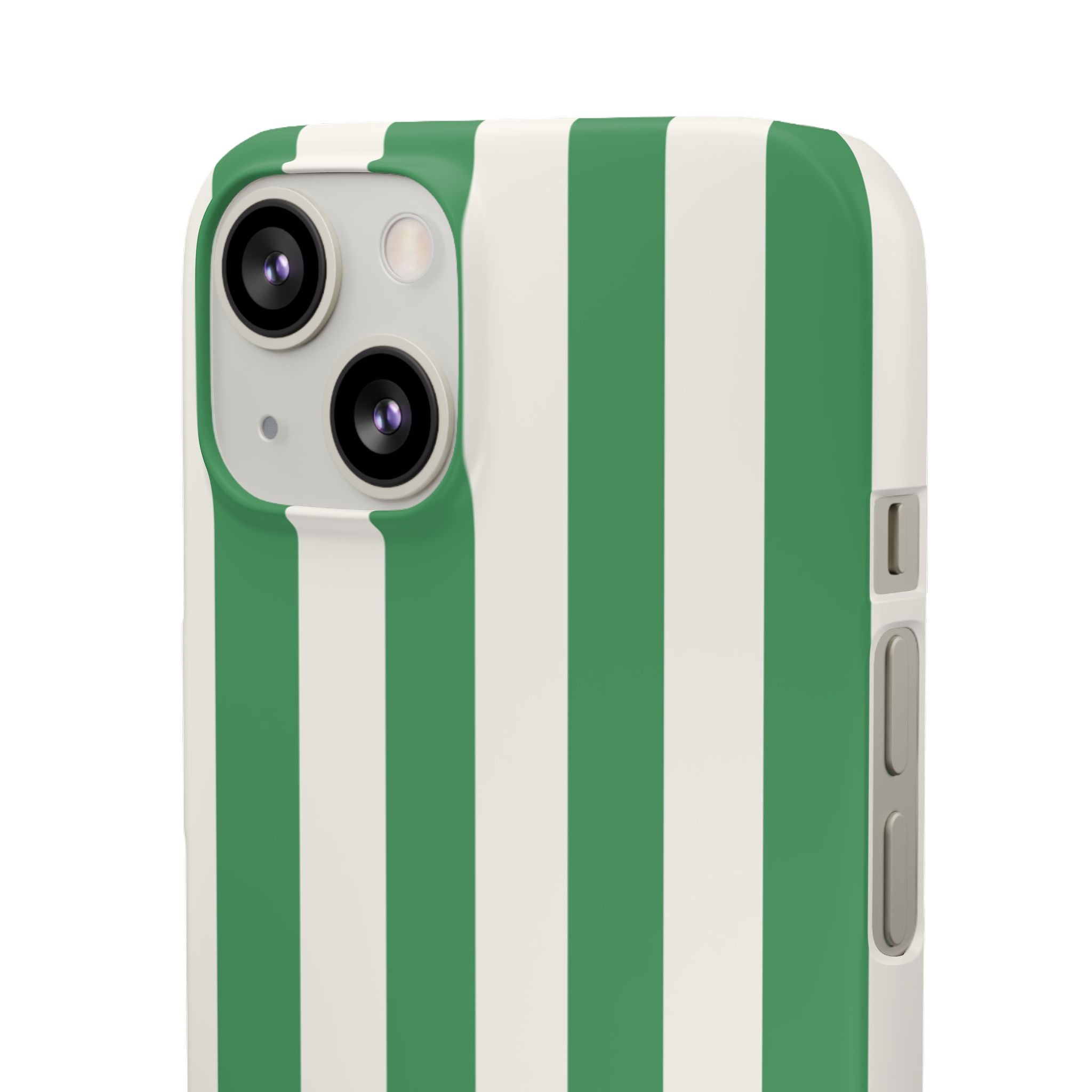 Green & White Stripe Phone Case — Snap-On Protective Cover