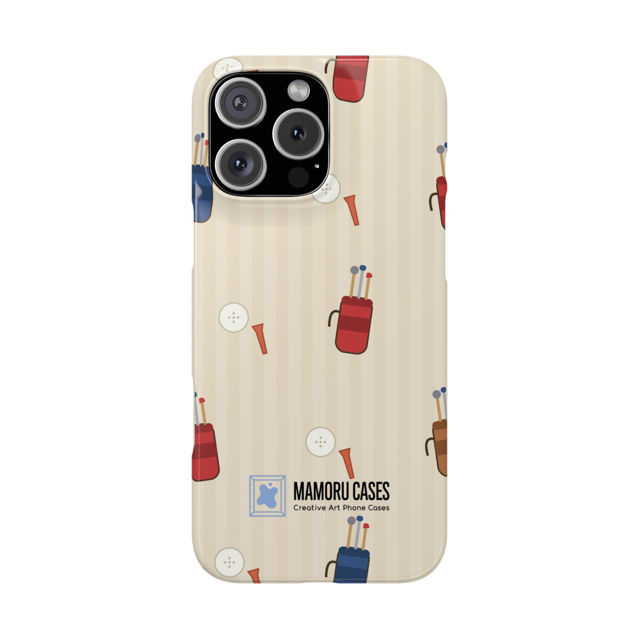 Golf Pattern Phone Case — Retro Golf Bag & Tee iPhone Case