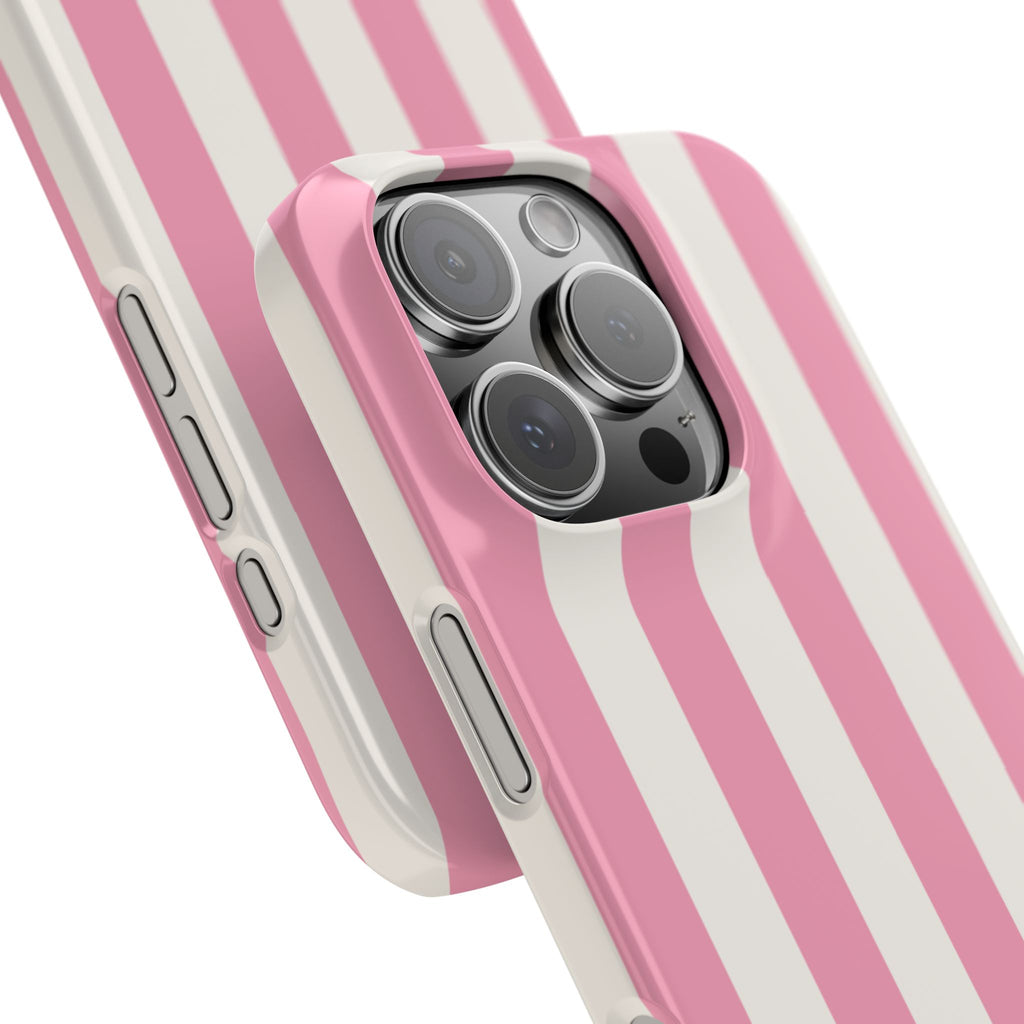 Pink & White Stripe Snap Phone Case — Cute Striped iPhone Cover
