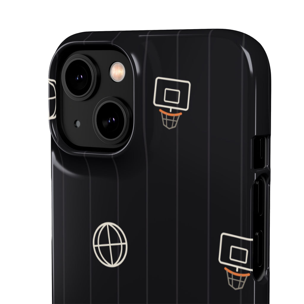 Snap Case — Black Minimalist Basketball & Street Icons Phone Case