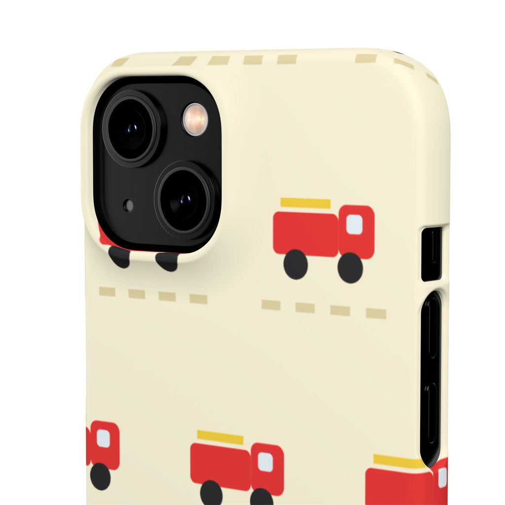 Fire Truck Pattern Phone Case — Cute Retro Kids iPhone Cover