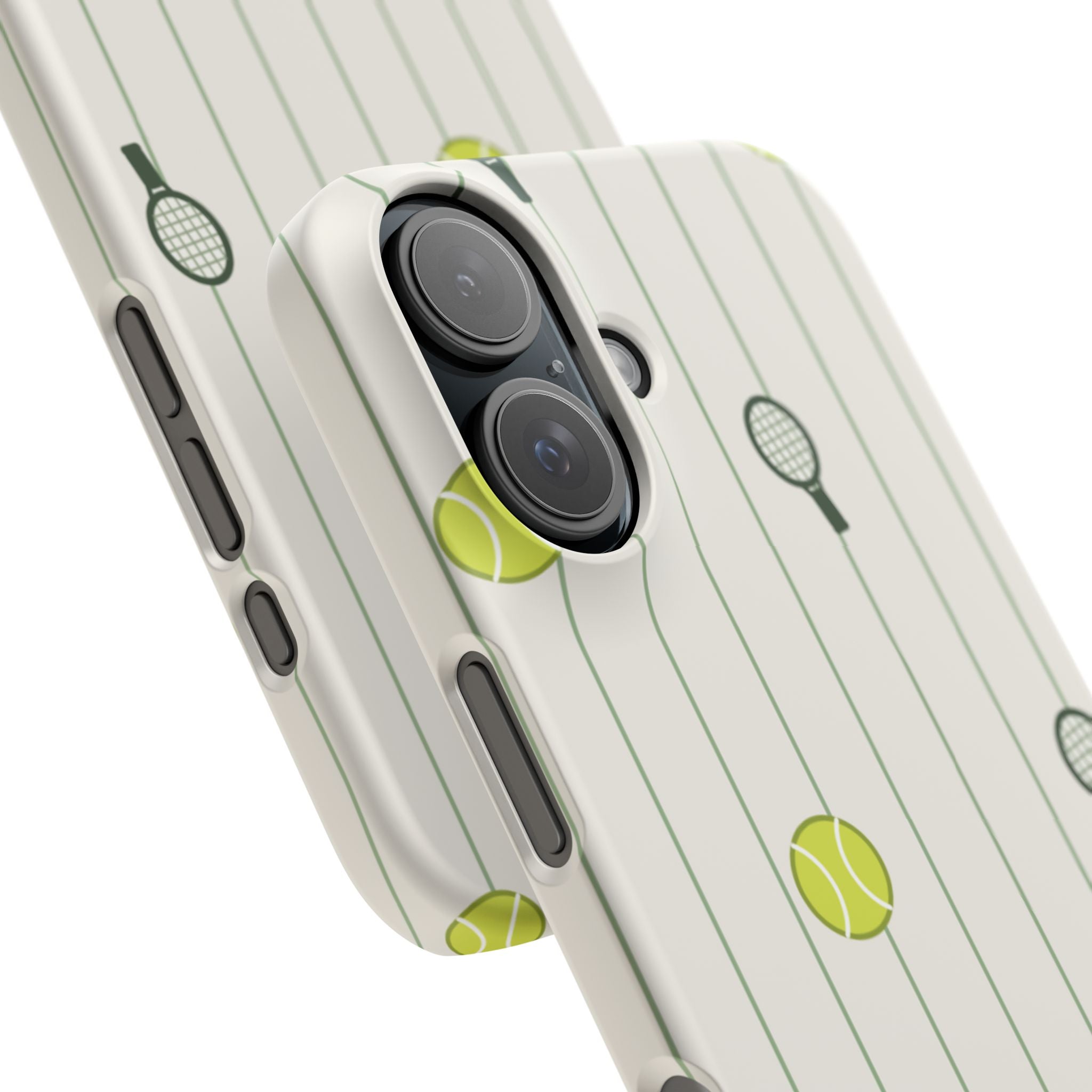 Tennis Pattern Phone Case — Rackets & Tennis Balls Protective Snap Case