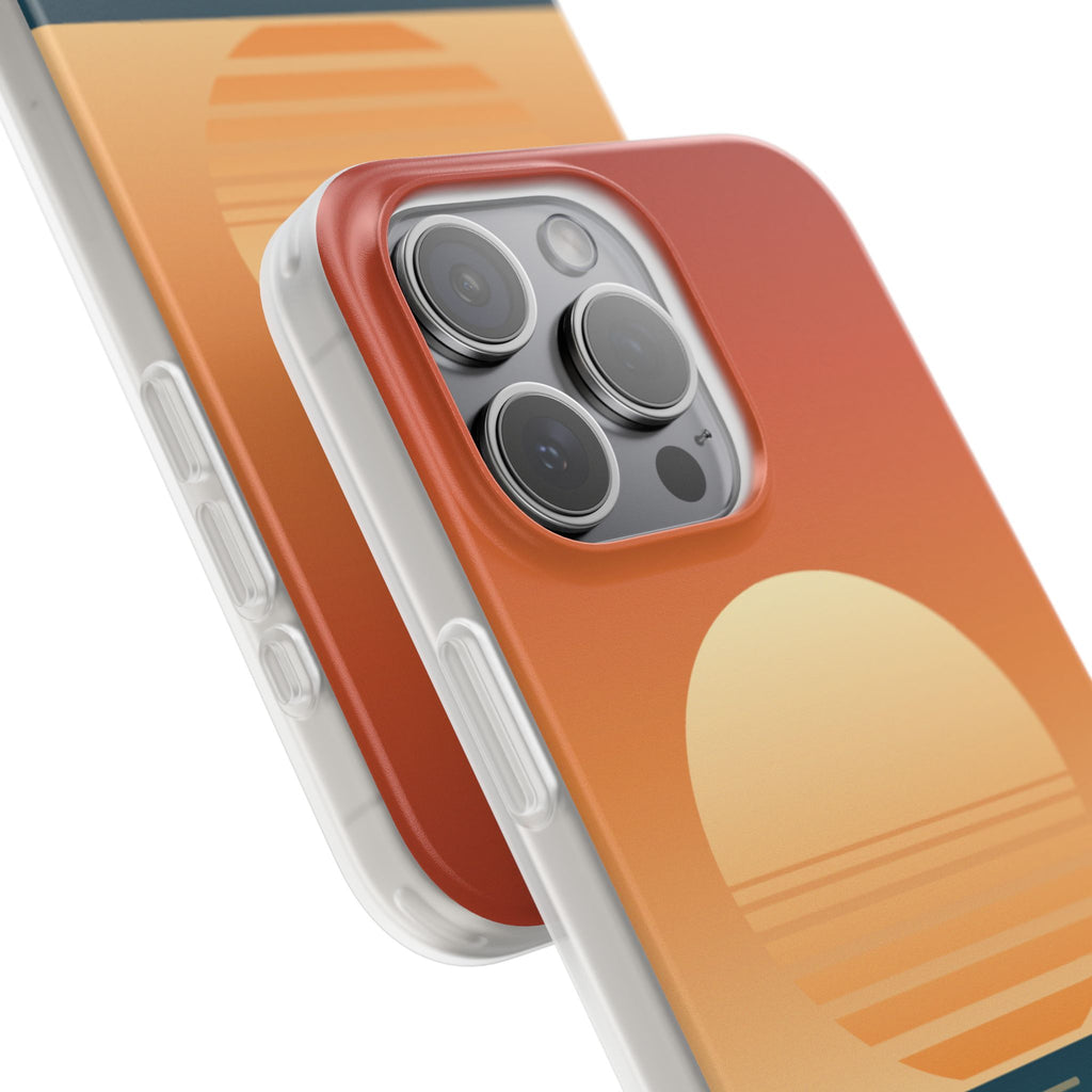 Sunset Horizon Phone Case — Minimal Beach Sunset Graphic for iPhone & Samsung