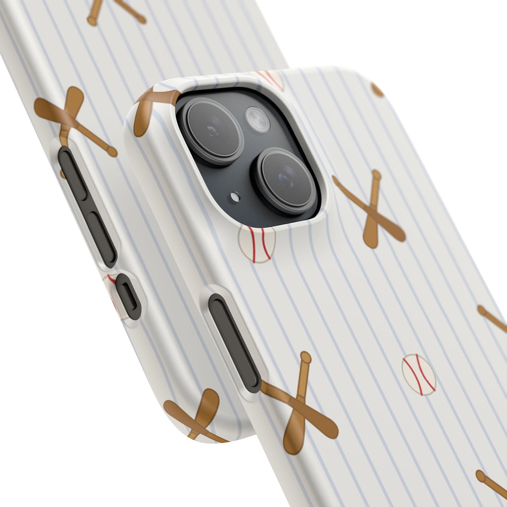 Baseball Pattern Phone Case — Bat & Ball Snap Case