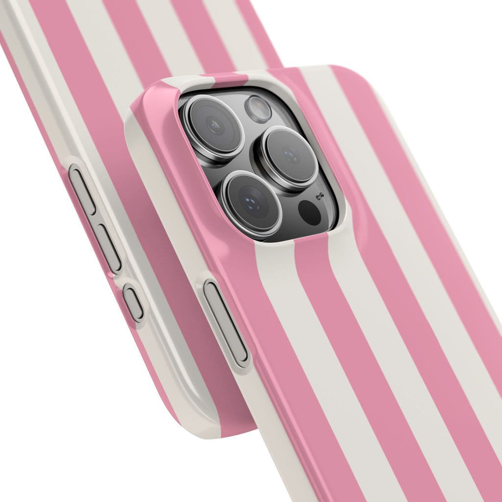 Pink & White Stripe Snap Phone Case — Cute Striped iPhone Cover