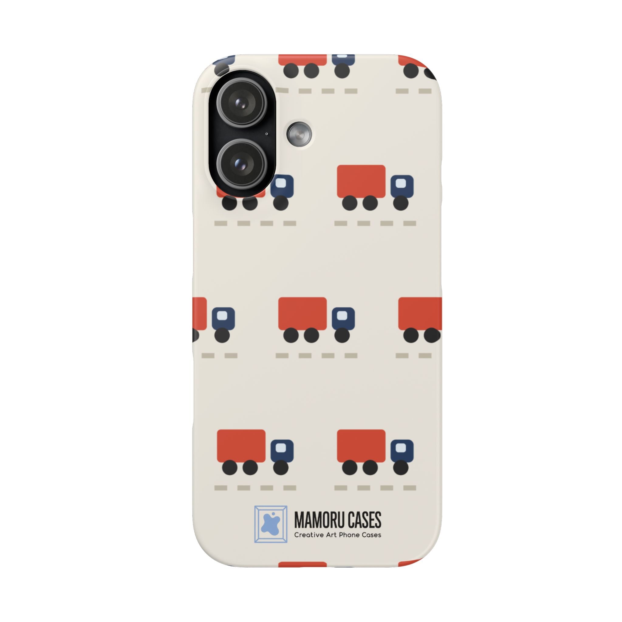 Truck Pattern Phone Case — Cute Red & Blue Delivery Truck iPhone Cover