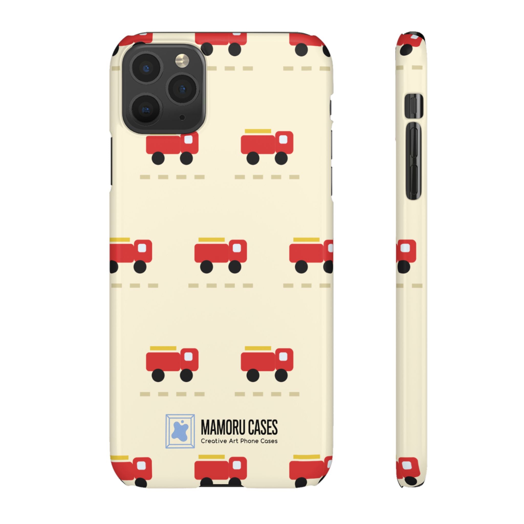 Fire Truck Pattern Phone Case — Cute Retro Kids iPhone Cover