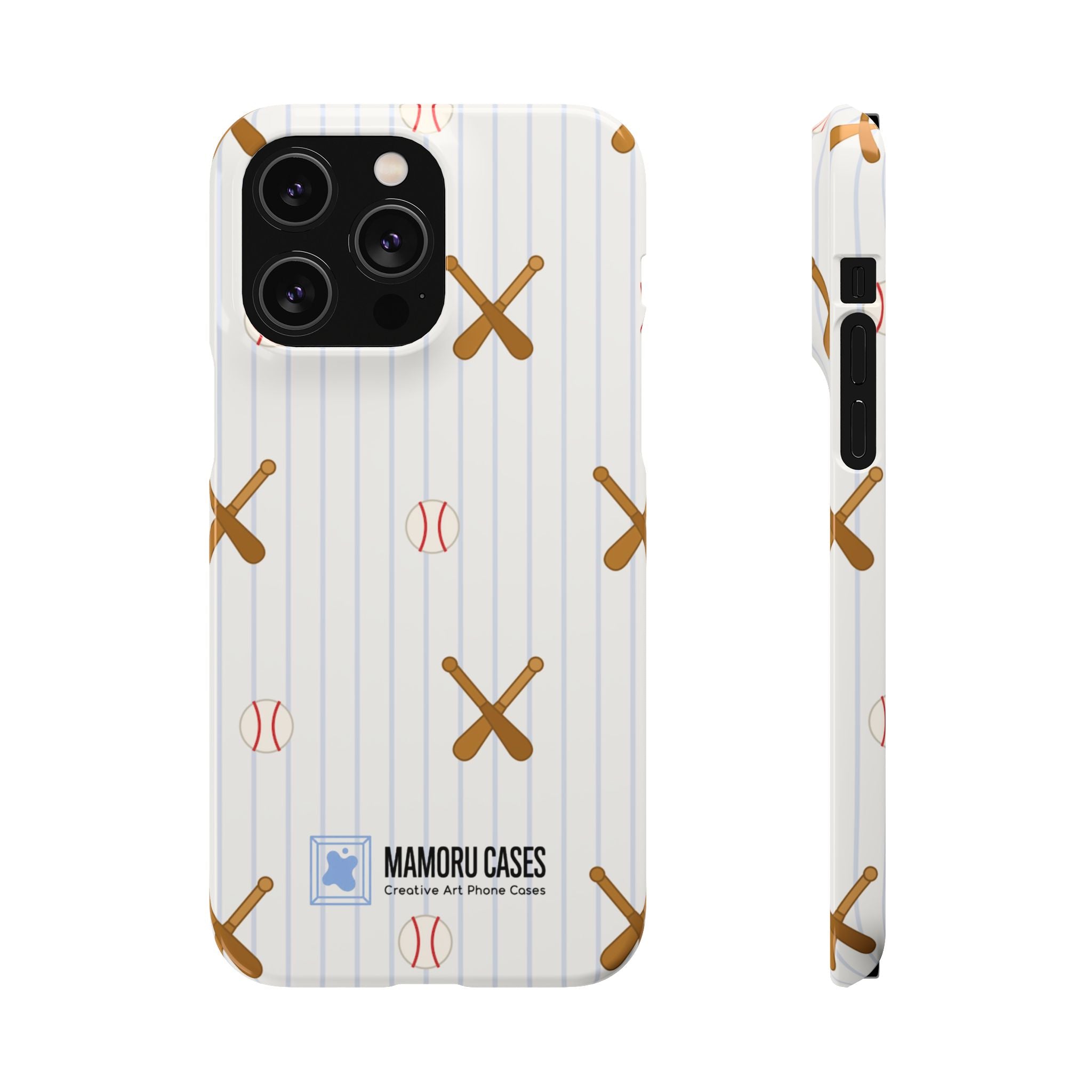 Baseball Pattern Phone Case — Bat & Ball Snap Case