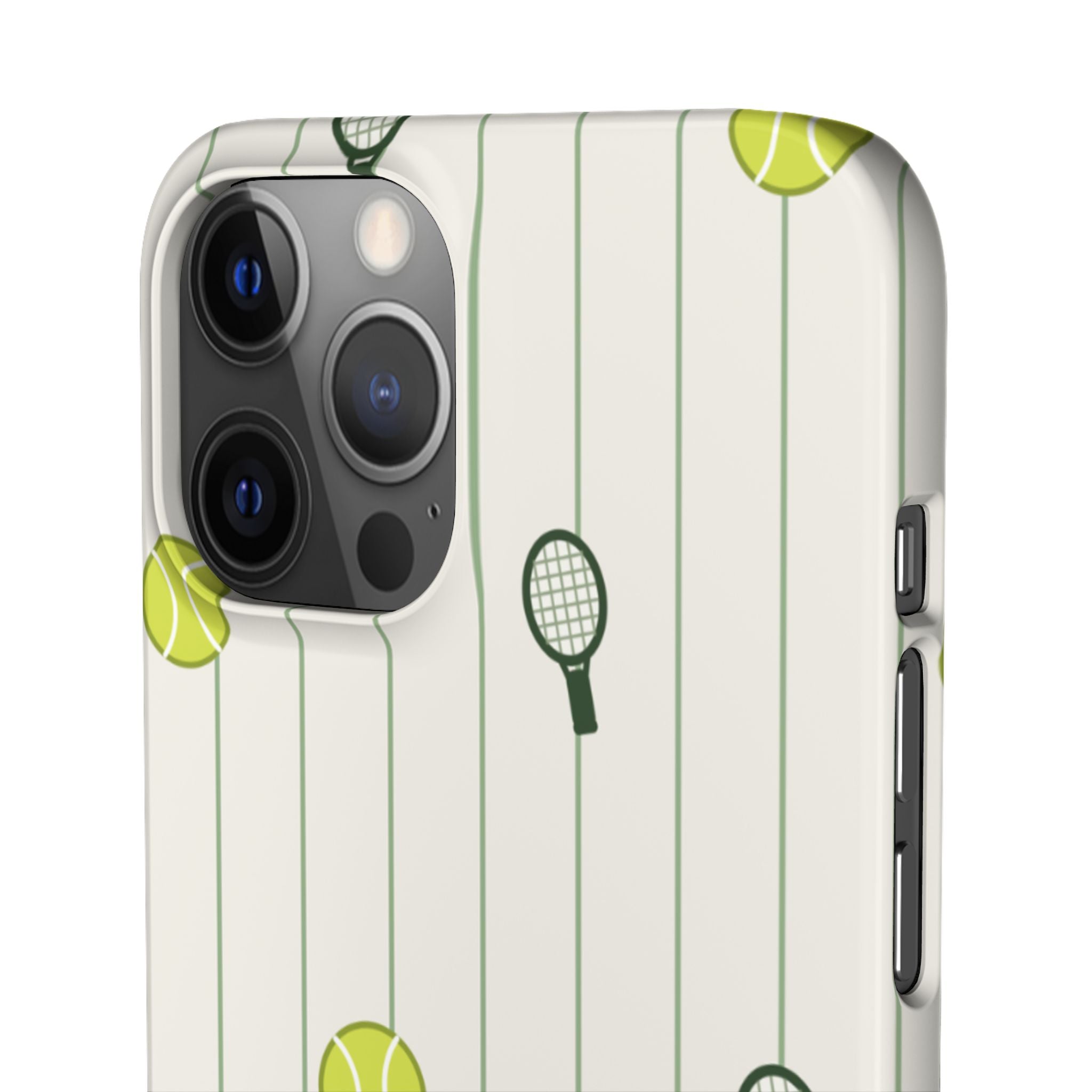 Tennis Pattern Phone Case — Rackets & Tennis Balls Protective Snap Case