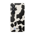 Cow Print Phone Case — Black & White Cowhide Pattern Flexible Protective Cover