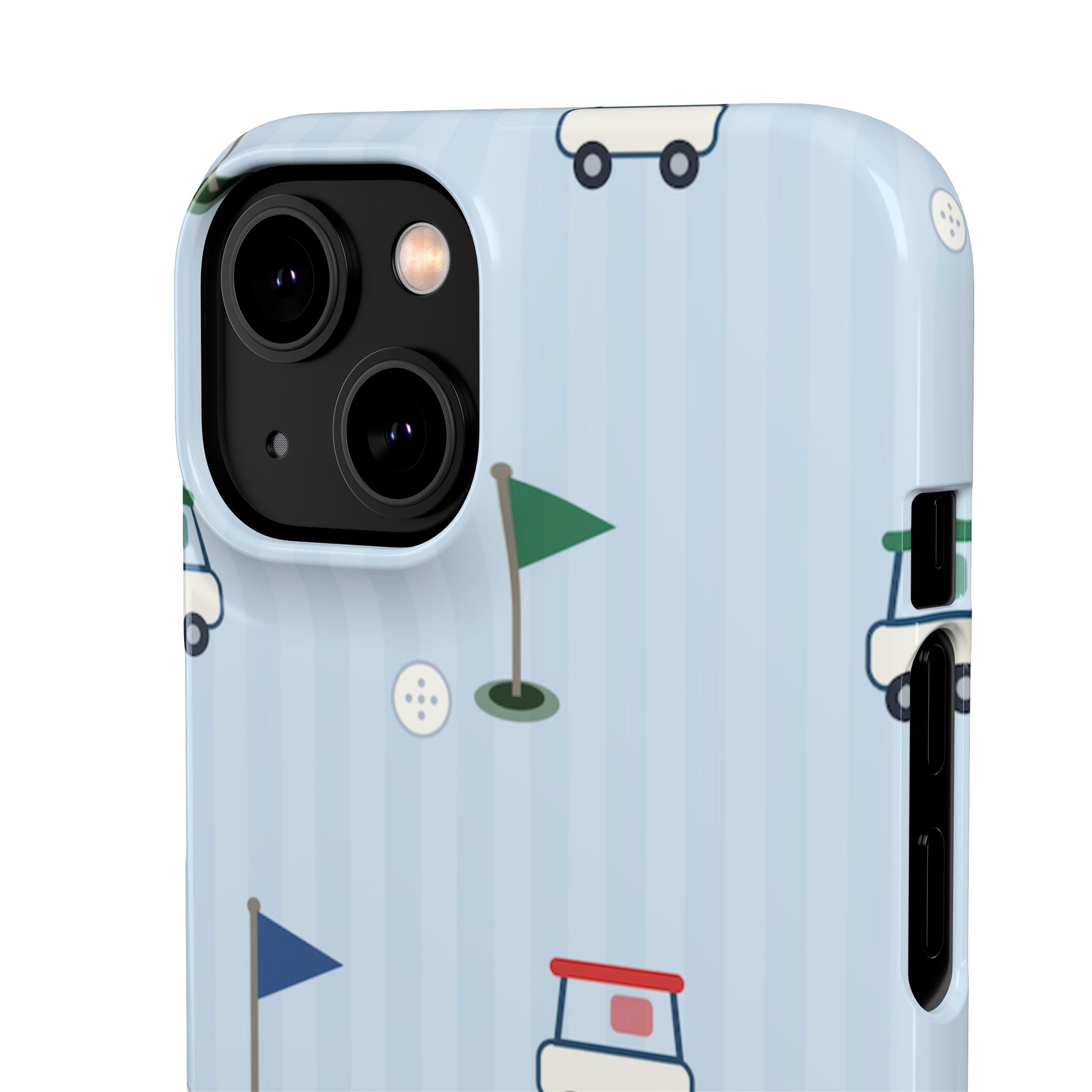 Golf Cart Pattern Phone Case – Cute Blue Golf Course Snap Case