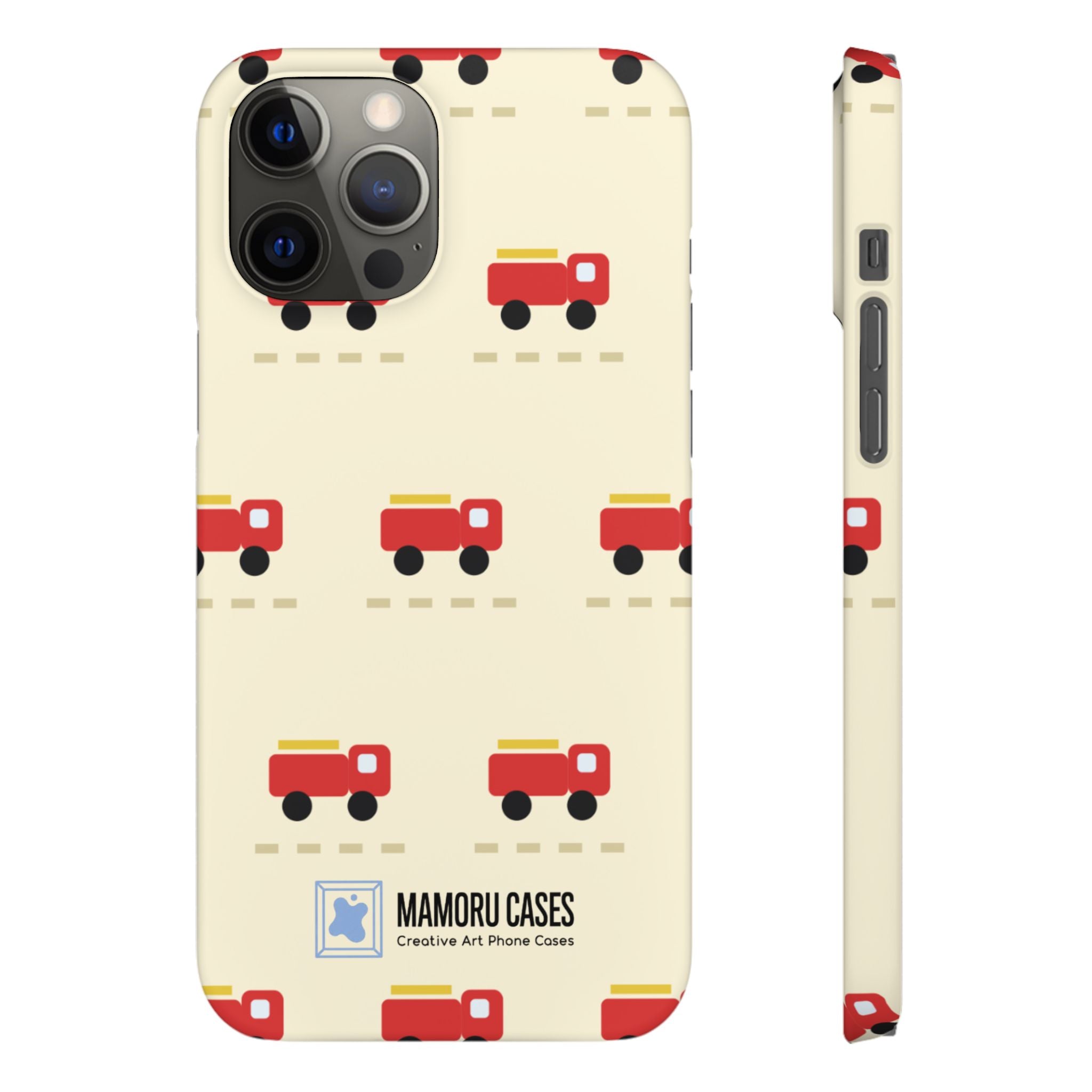 Fire Truck Pattern Phone Case — Cute Retro Kids iPhone Cover