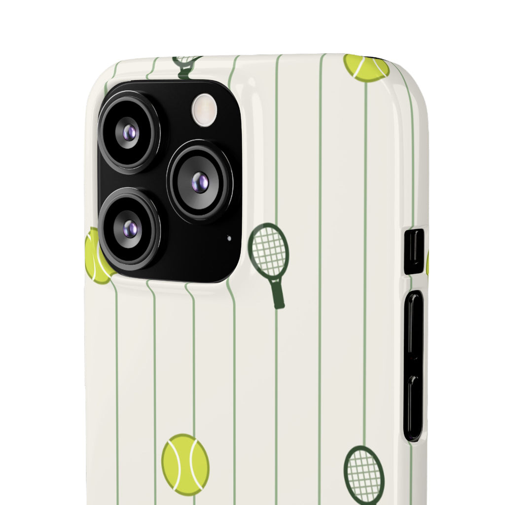 Tennis Pattern Phone Case — Rackets & Tennis Balls Protective Snap Case