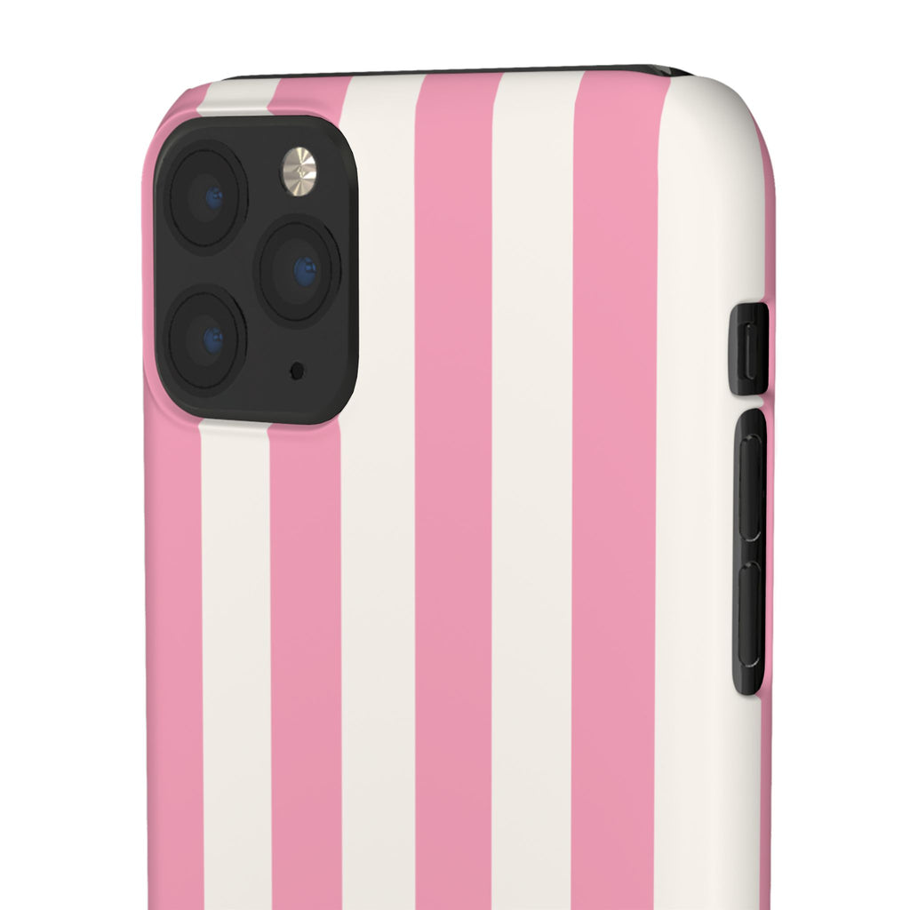 Pink & White Stripe Snap Phone Case — Cute Striped iPhone Cover