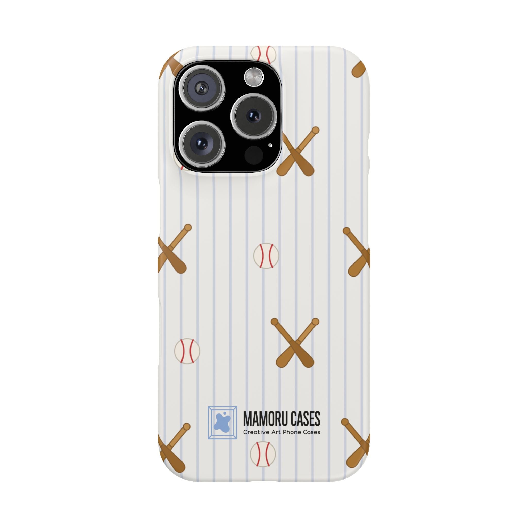 Baseball Pattern Phone Case — Bat & Ball Snap Case