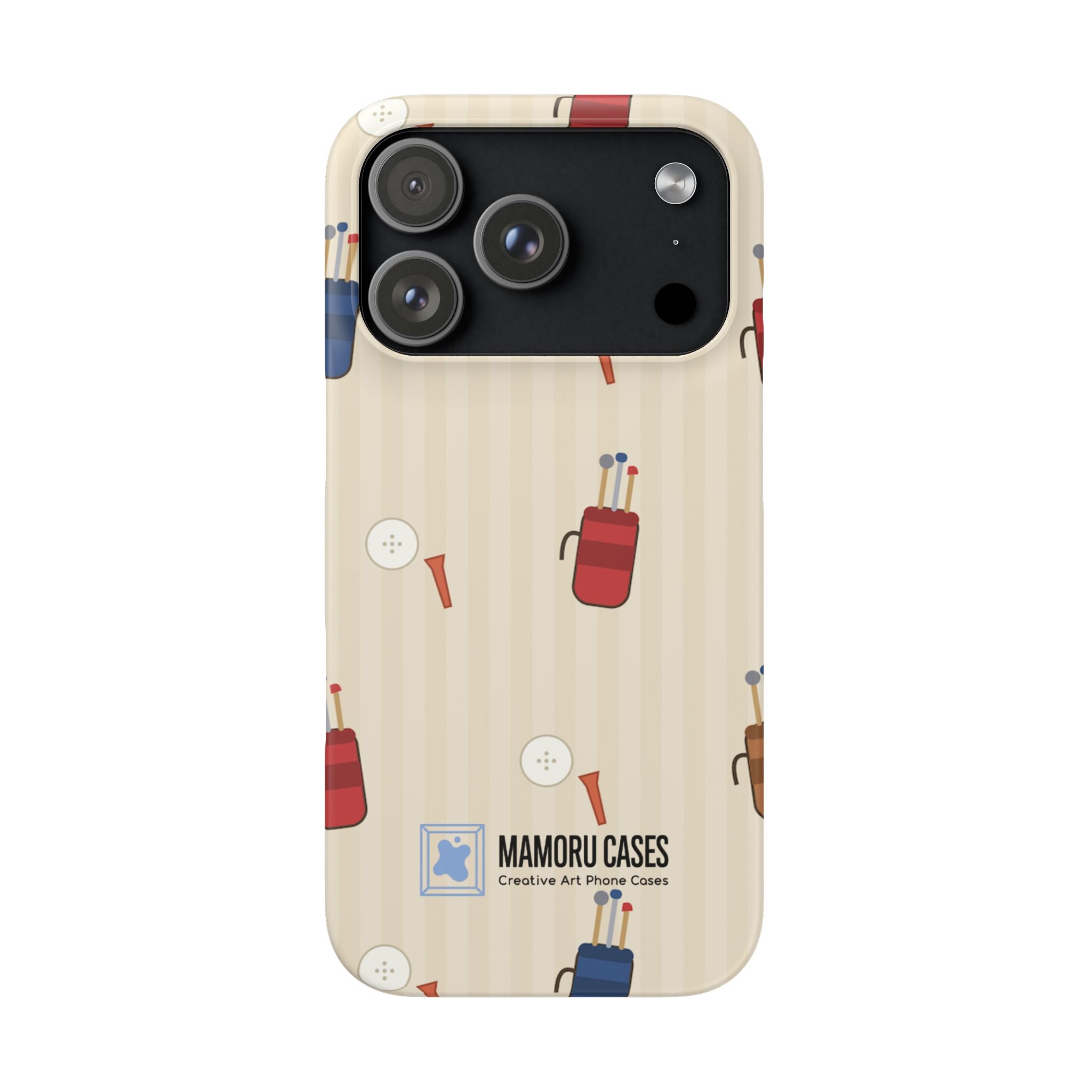 Golf Pattern Phone Case — Retro Golf Bag & Tee iPhone Case