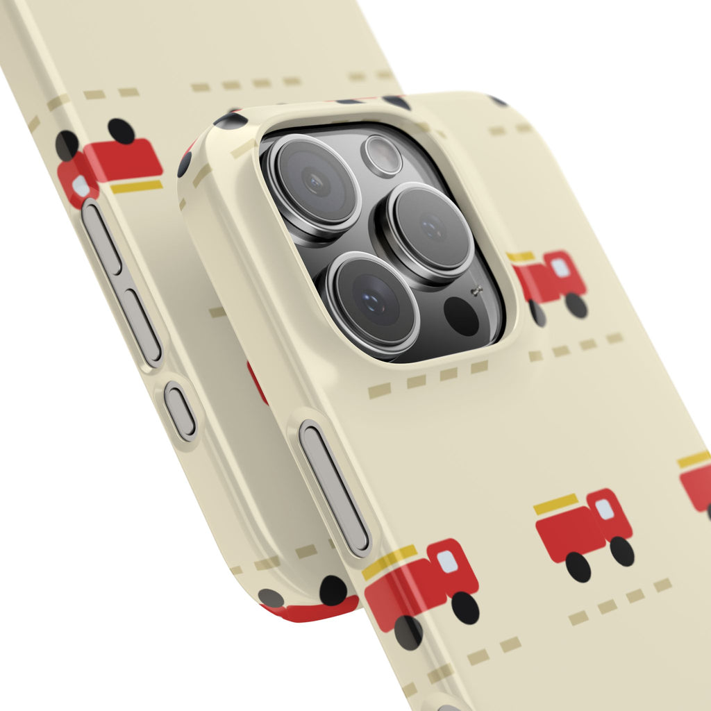 Fire Truck Pattern Phone Case — Cute Retro Kids iPhone Cover