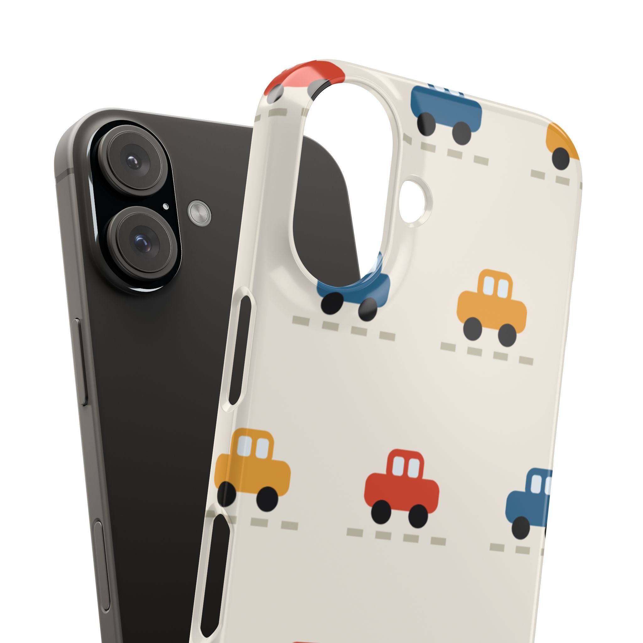 Cute Retro Toy Car Phone Case — Colorful Kids Pattern Snap Case