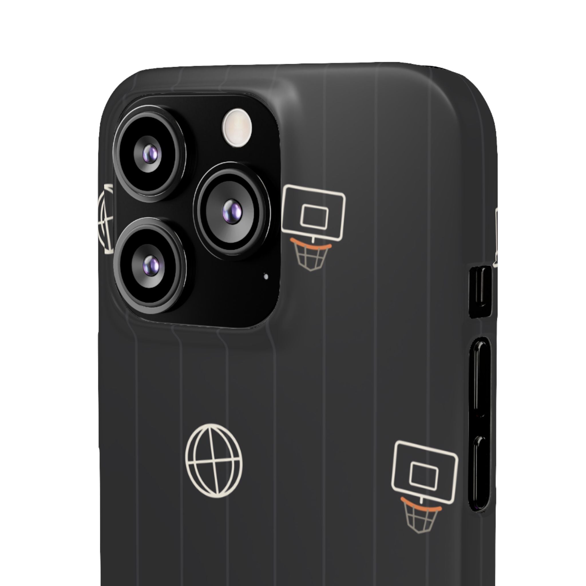 Snap Case — Black Minimalist Basketball & Street Icons Phone Case