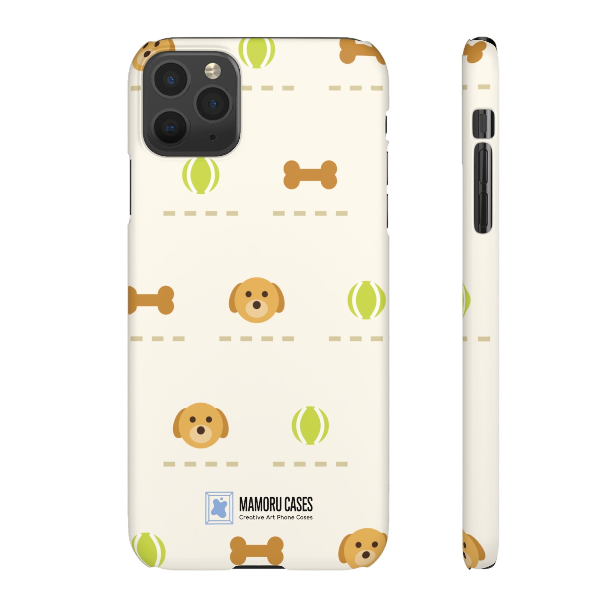 Cute Puppy Pattern Phone Case — Dog, Bone & Tennis Ball Snap Case