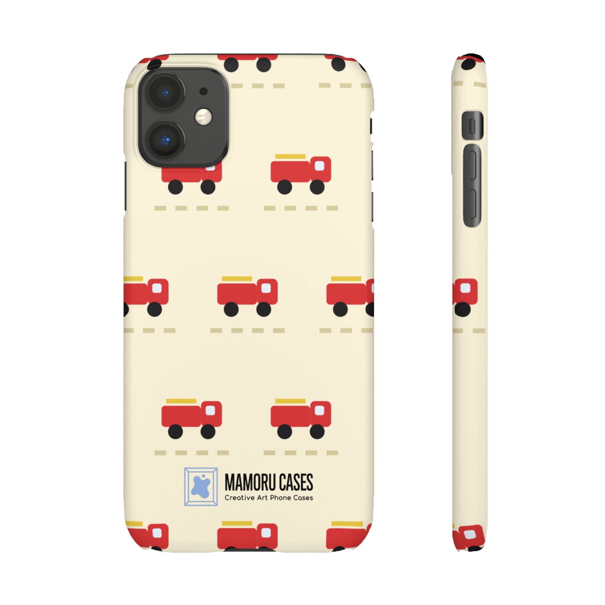 Fire Truck Pattern Phone Case — Cute Retro Kids iPhone Cover