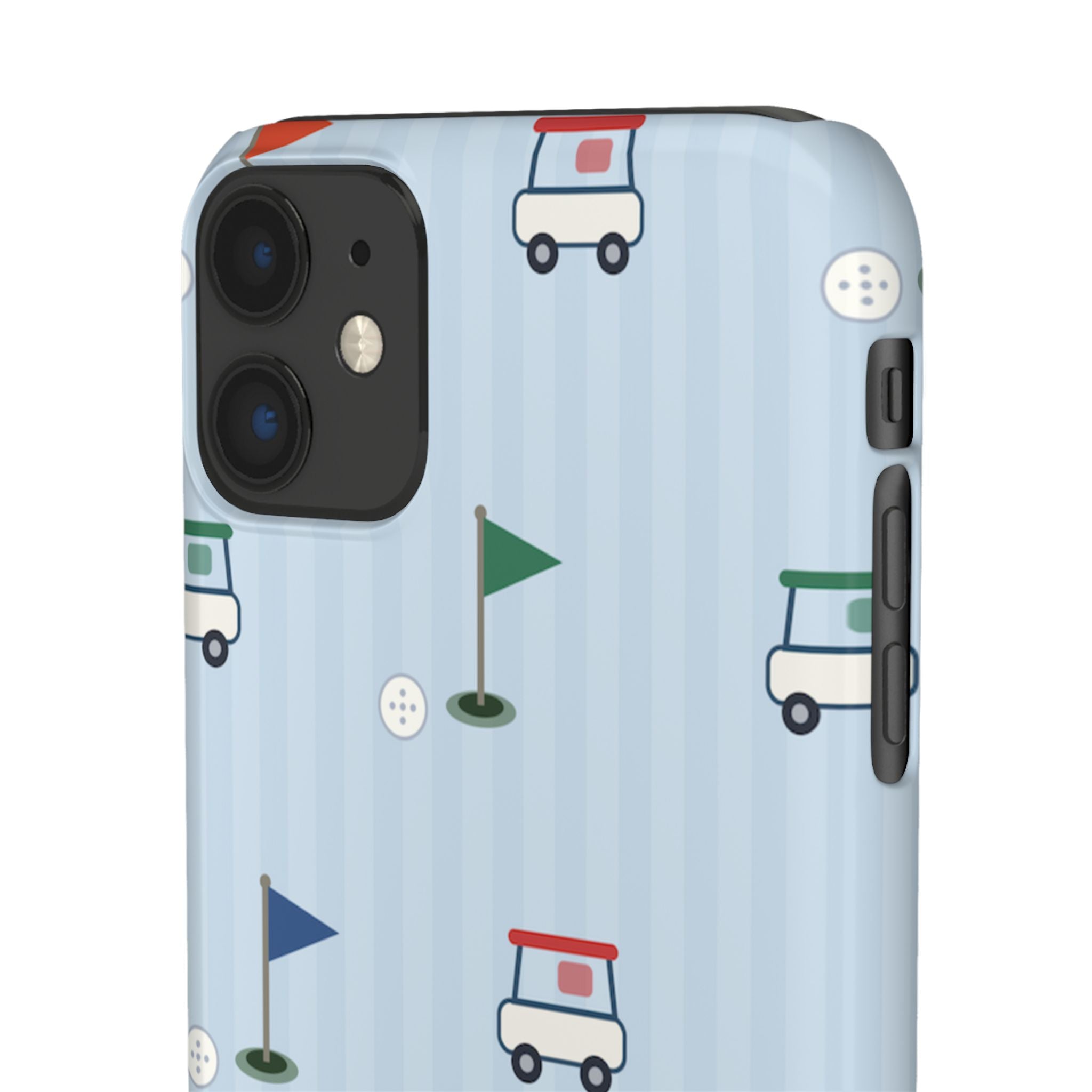 Golf Cart Pattern Phone Case – Cute Blue Golf Course Snap Case