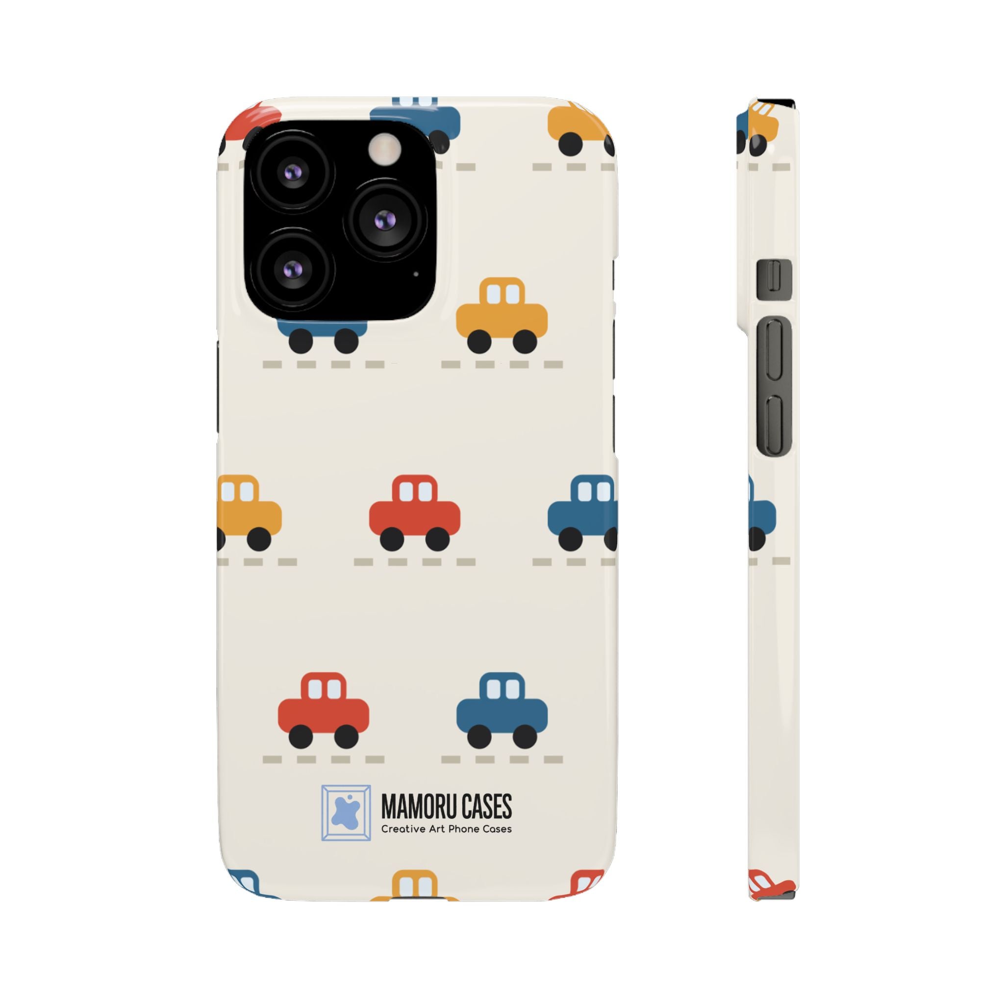 Cute Retro Toy Car Phone Case — Colorful Kids Pattern Snap Case