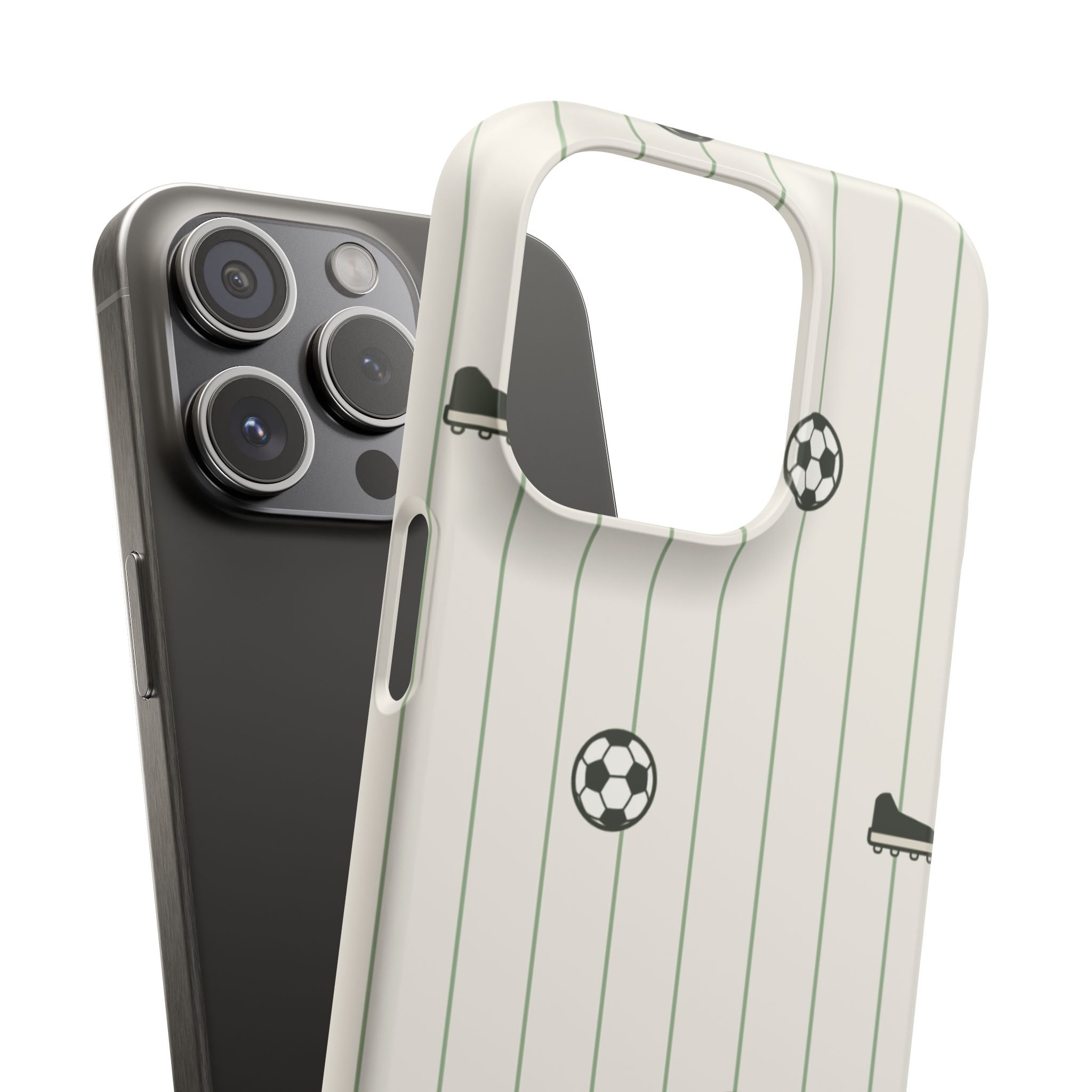 Soccer Pattern Snap Phone Case - Athletic Ball & Cleat Design