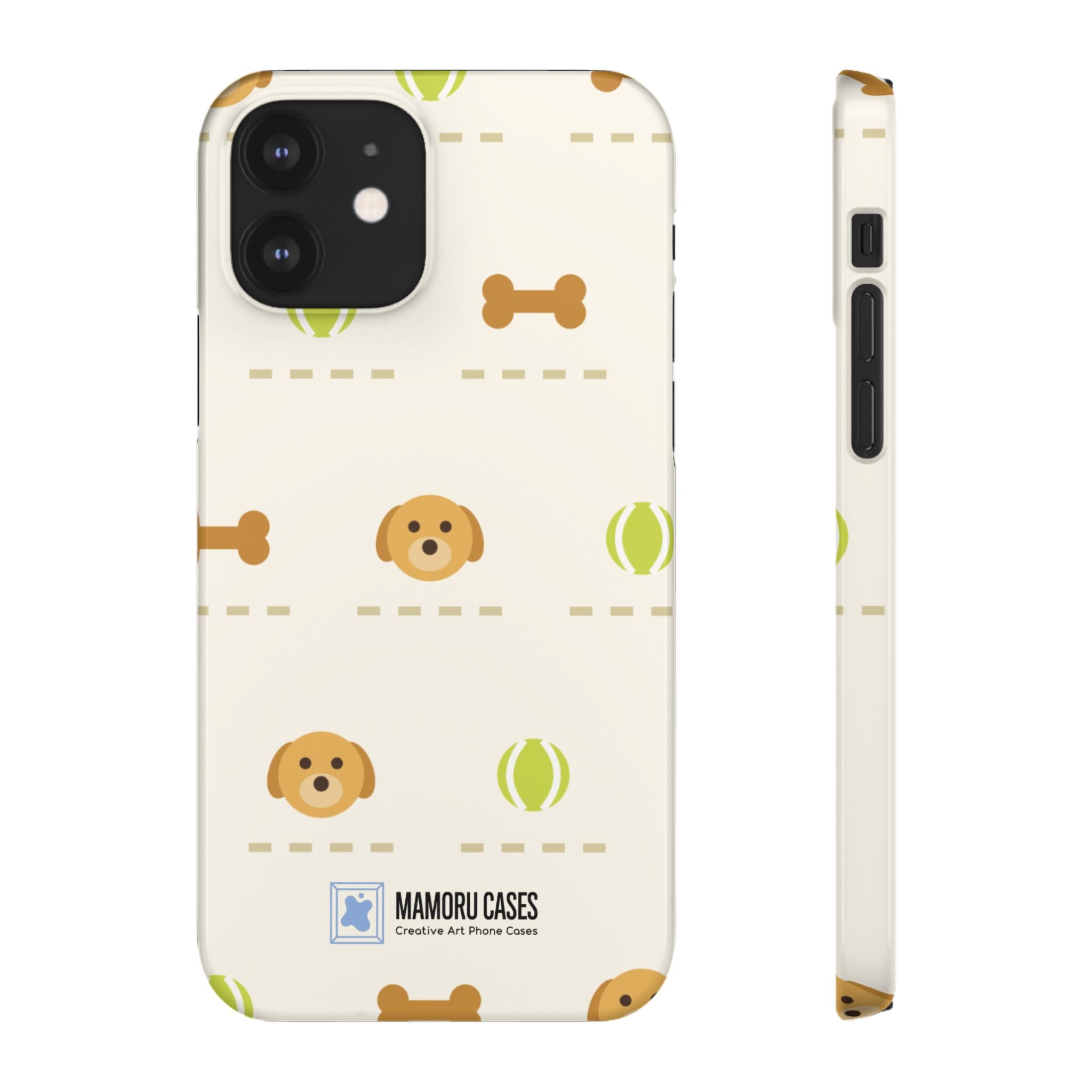 Cute Puppy Pattern Phone Case — Dog, Bone & Tennis Ball Snap Case