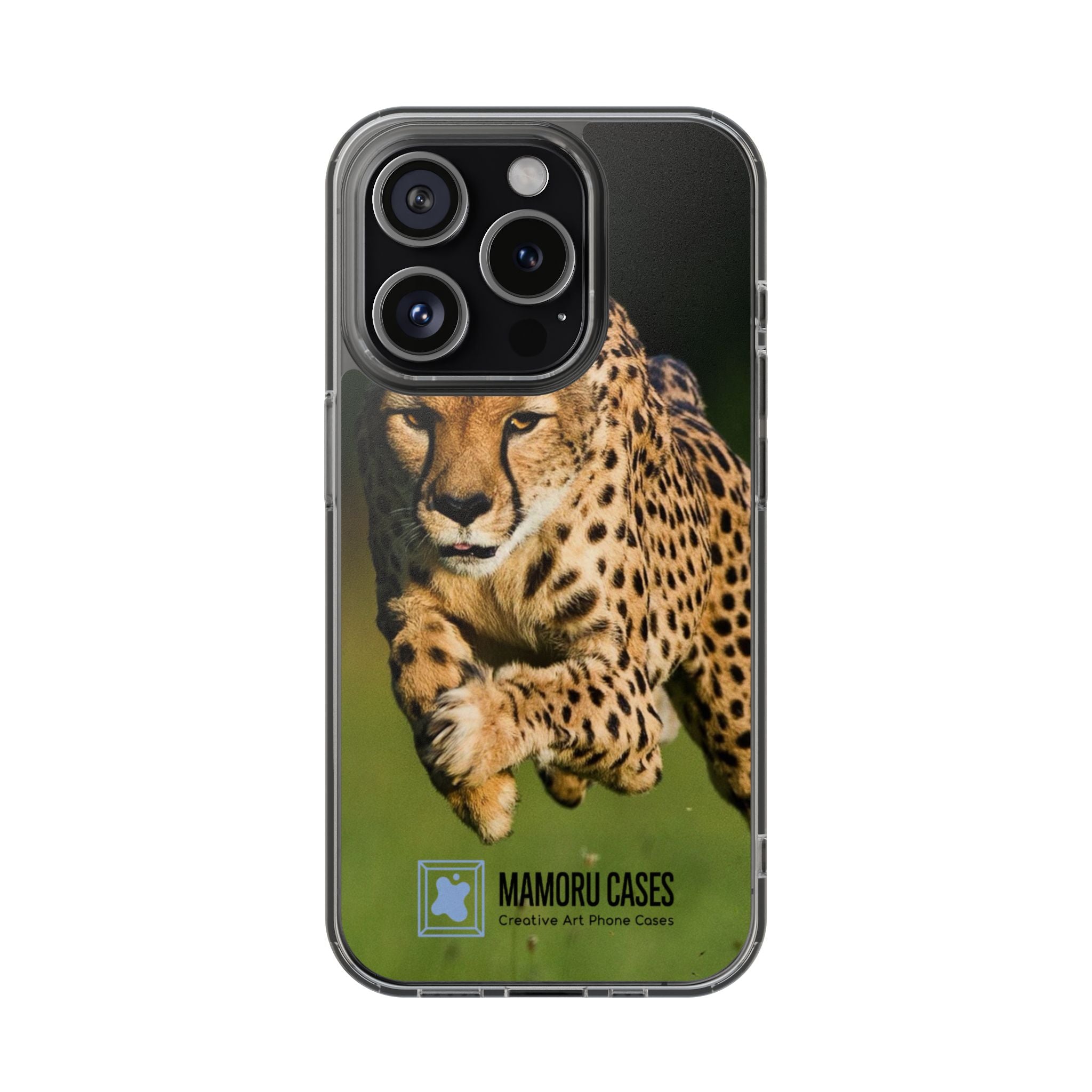 Clear Magnetic Phone Case — Running Cheetah Art Design