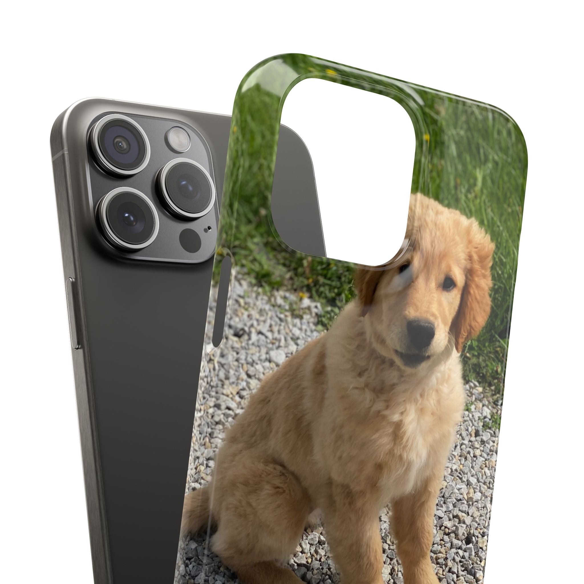 Phone Case — Cute Golden Retriever Puppy Photo Protective Snap Case