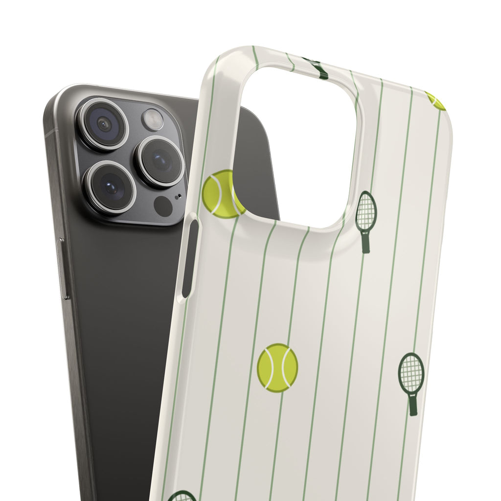 Tennis Pattern Phone Case — Rackets & Tennis Balls Protective Snap Case