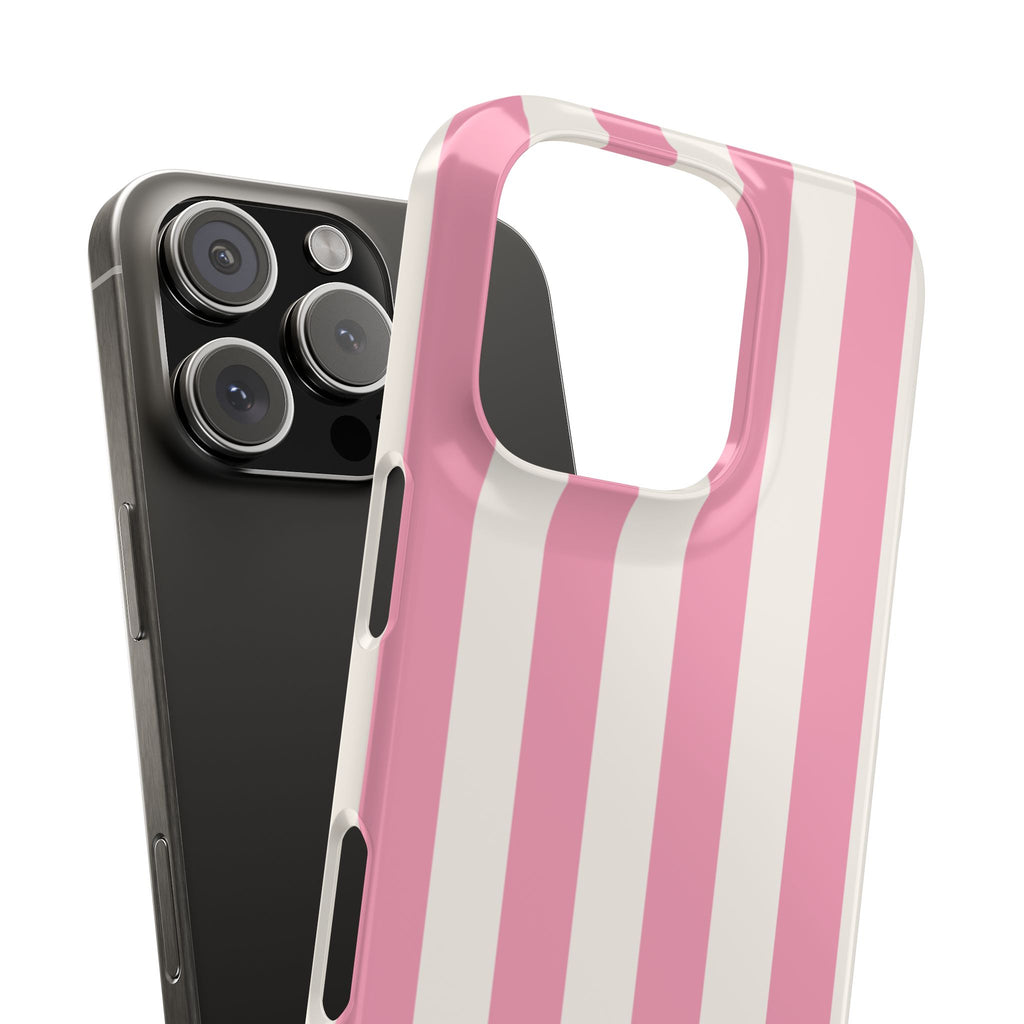Pink & White Stripe Snap Phone Case — Cute Striped iPhone Cover